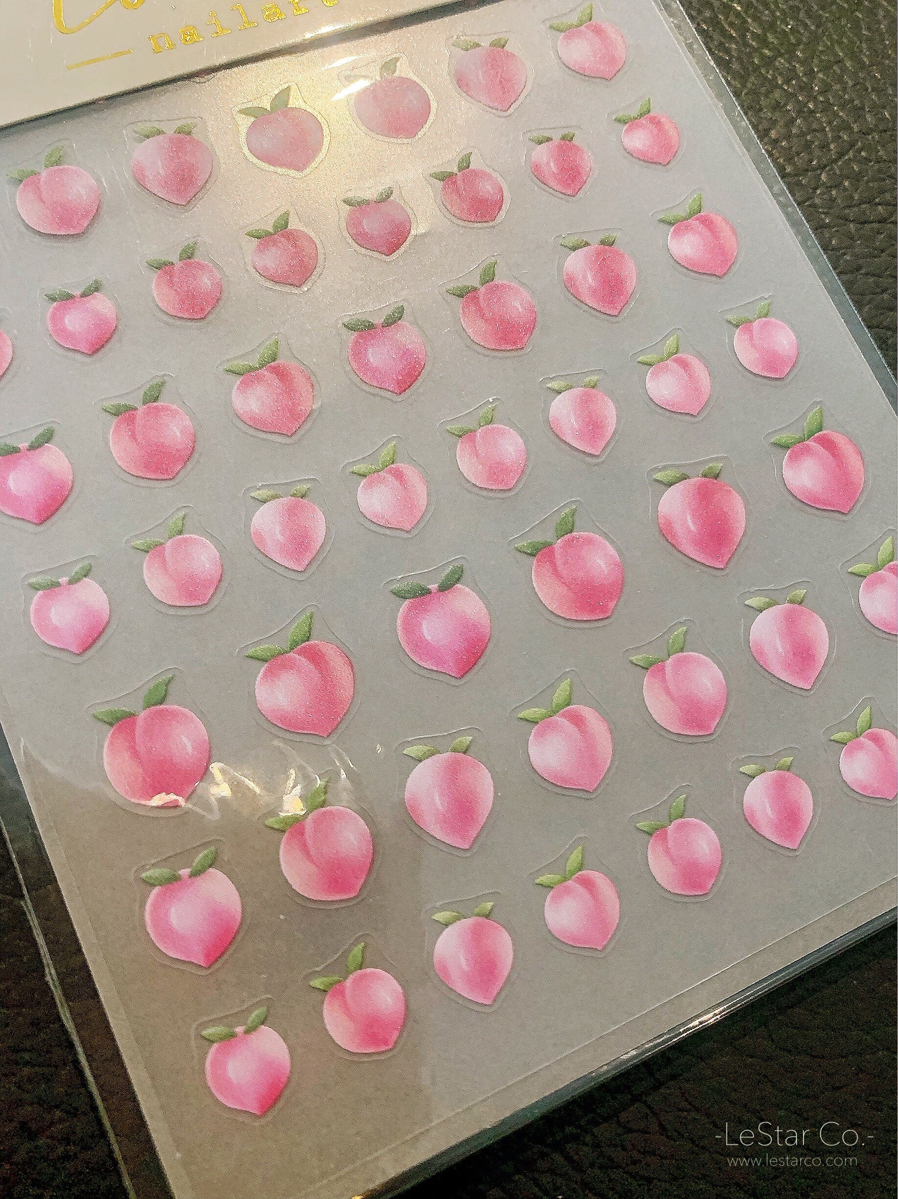3D Peach Cameo Fruit Nail Decal Summer Fruit Nail Art Stickers | Nail Accessories | Self Adhesive Nail Decals |