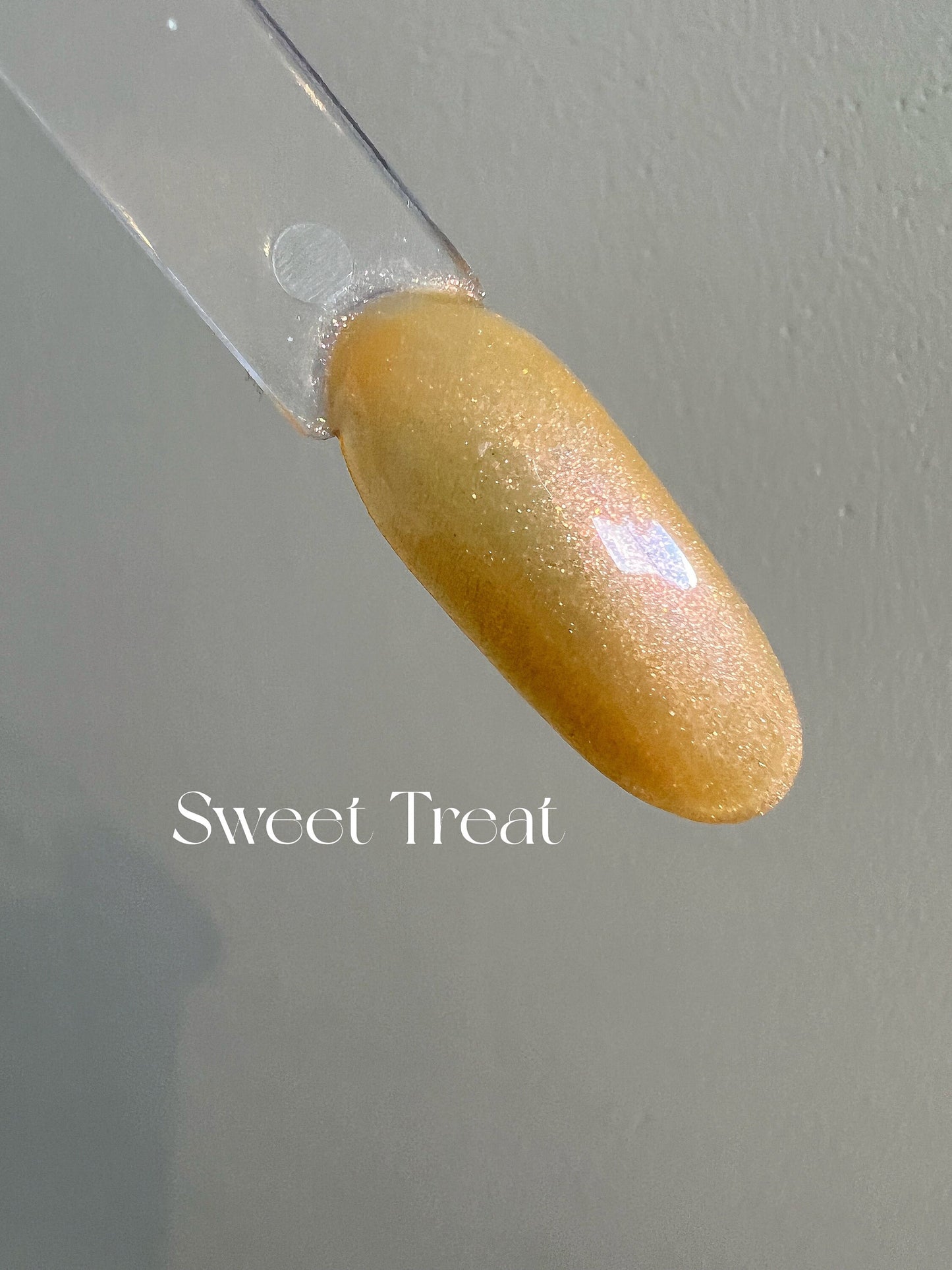 Sweet Treat Gel Polish | Honey w/Red Shimmer | Ultra Shine Long Lasting Brush on UV Gels Home Nail DIY False Tips Manicure Nail Art Supply