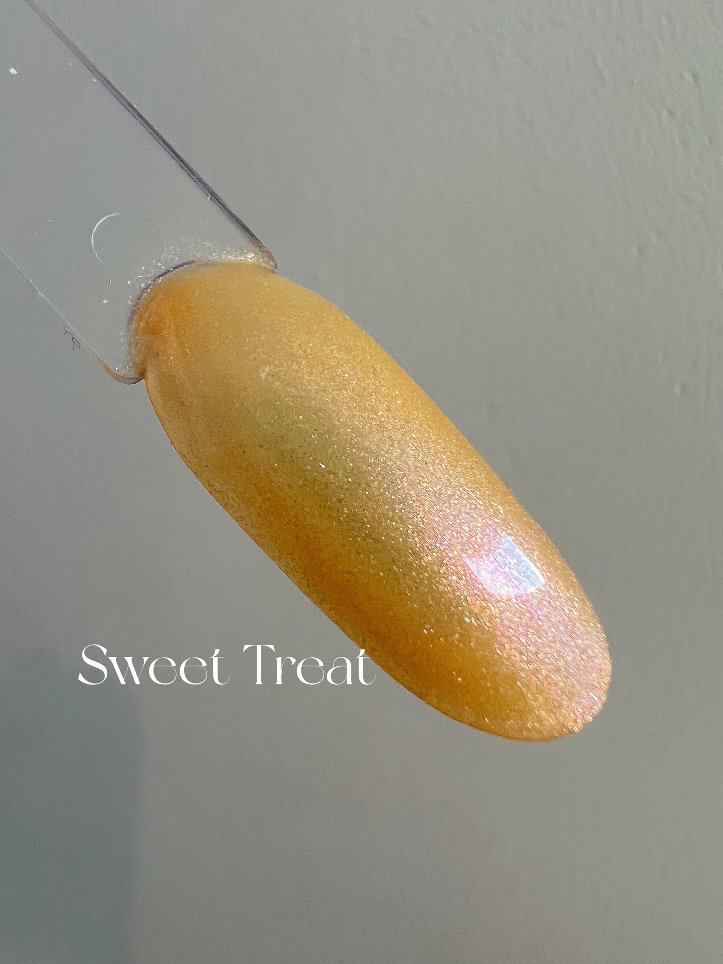 Sweet Treat Gel Polish | Honey w/Red Shimmer | Ultra Shine Long Lasting Brush on UV Gels Home Nail DIY False Tips Manicure Nail Art Supply