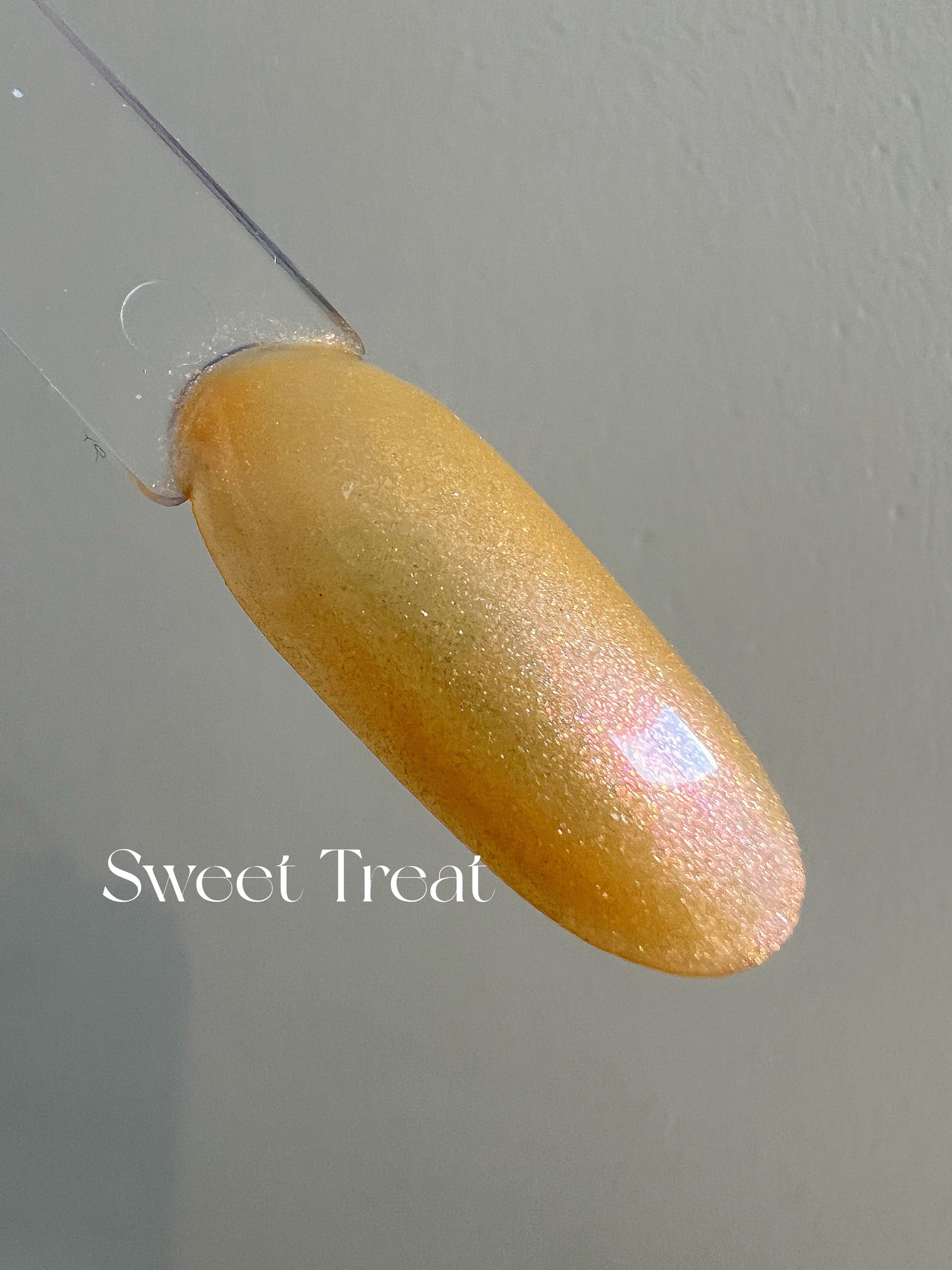 Sweet Treat Gel Polish | Honey w/Red Shimmer | Ultra Shine Long Lasting Brush on UV Gels Home Nail DIY False Tips Manicure Nail Art Supply