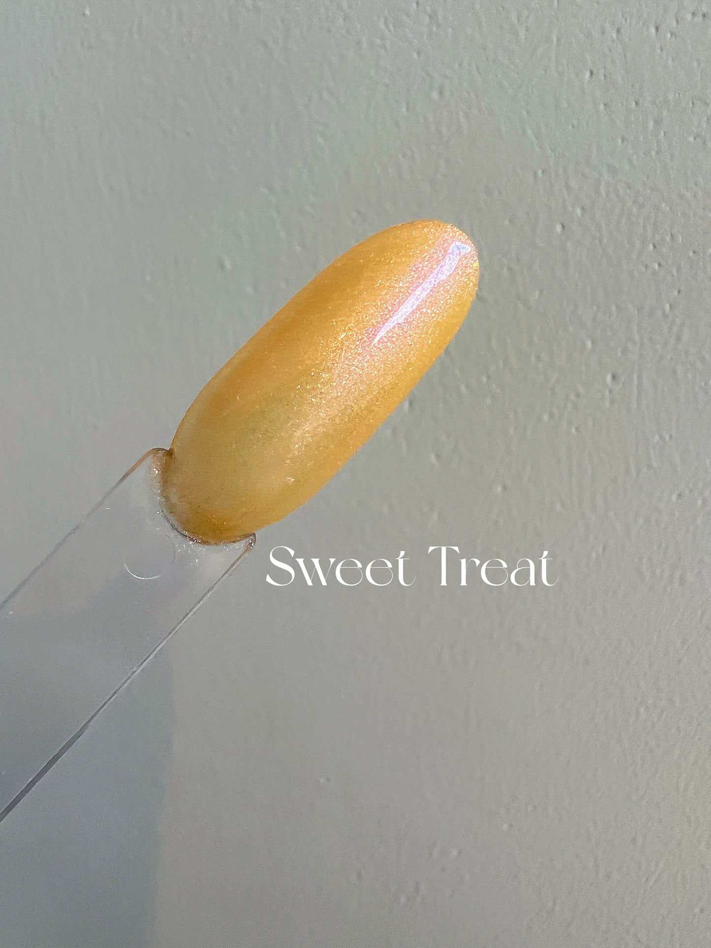 Sweet Treat Gel Polish | Honey w/Red Shimmer | Ultra Shine Long Lasting Brush on UV Gels Home Nail DIY False Tips Manicure Nail Art Supply