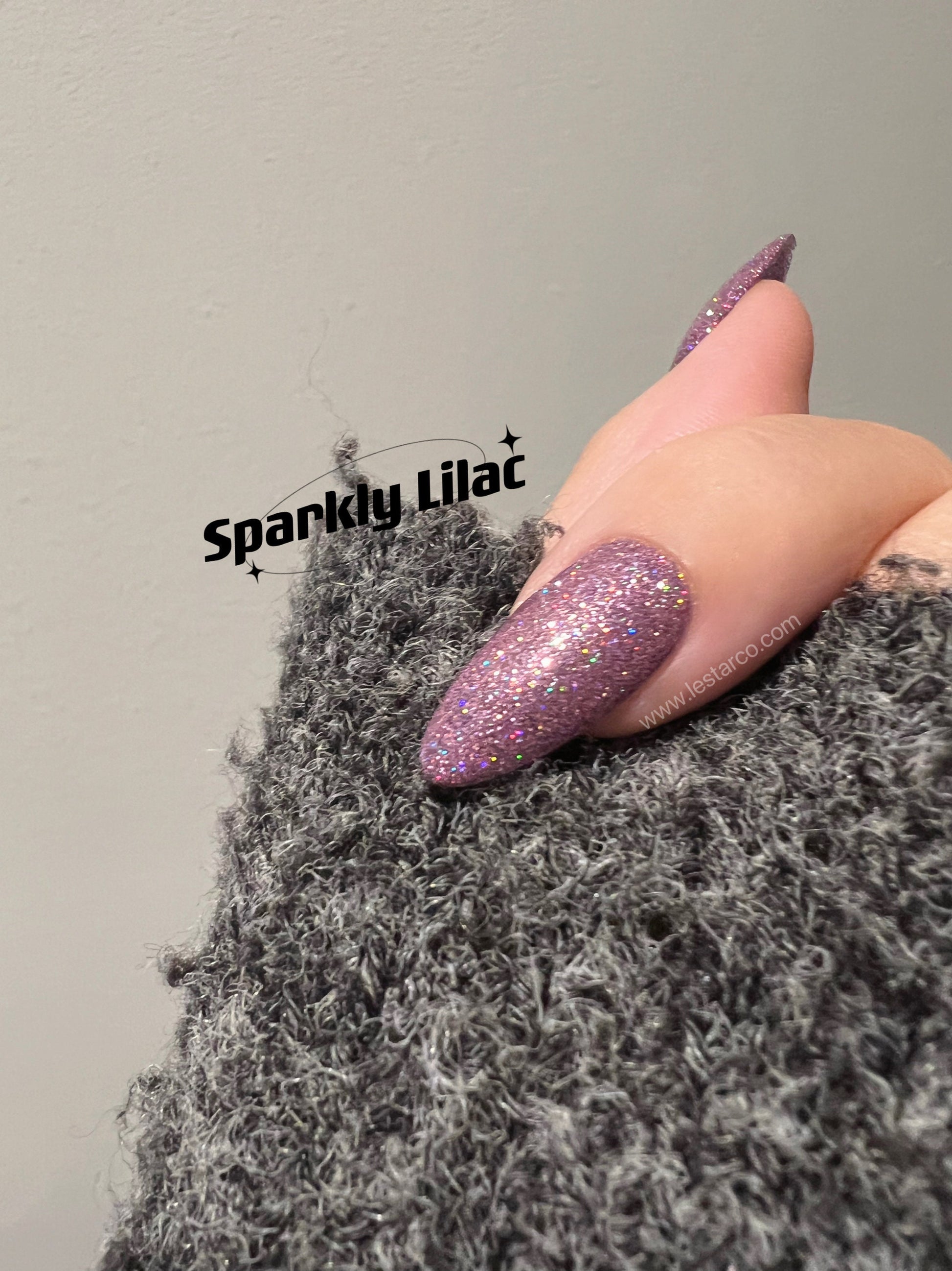 Sparkly Lilac | Holographic Glitter | Ultra Shine Long Lasting Brush on UV Gels Home Nail DIY False Tips Manicure Nail Art Supply