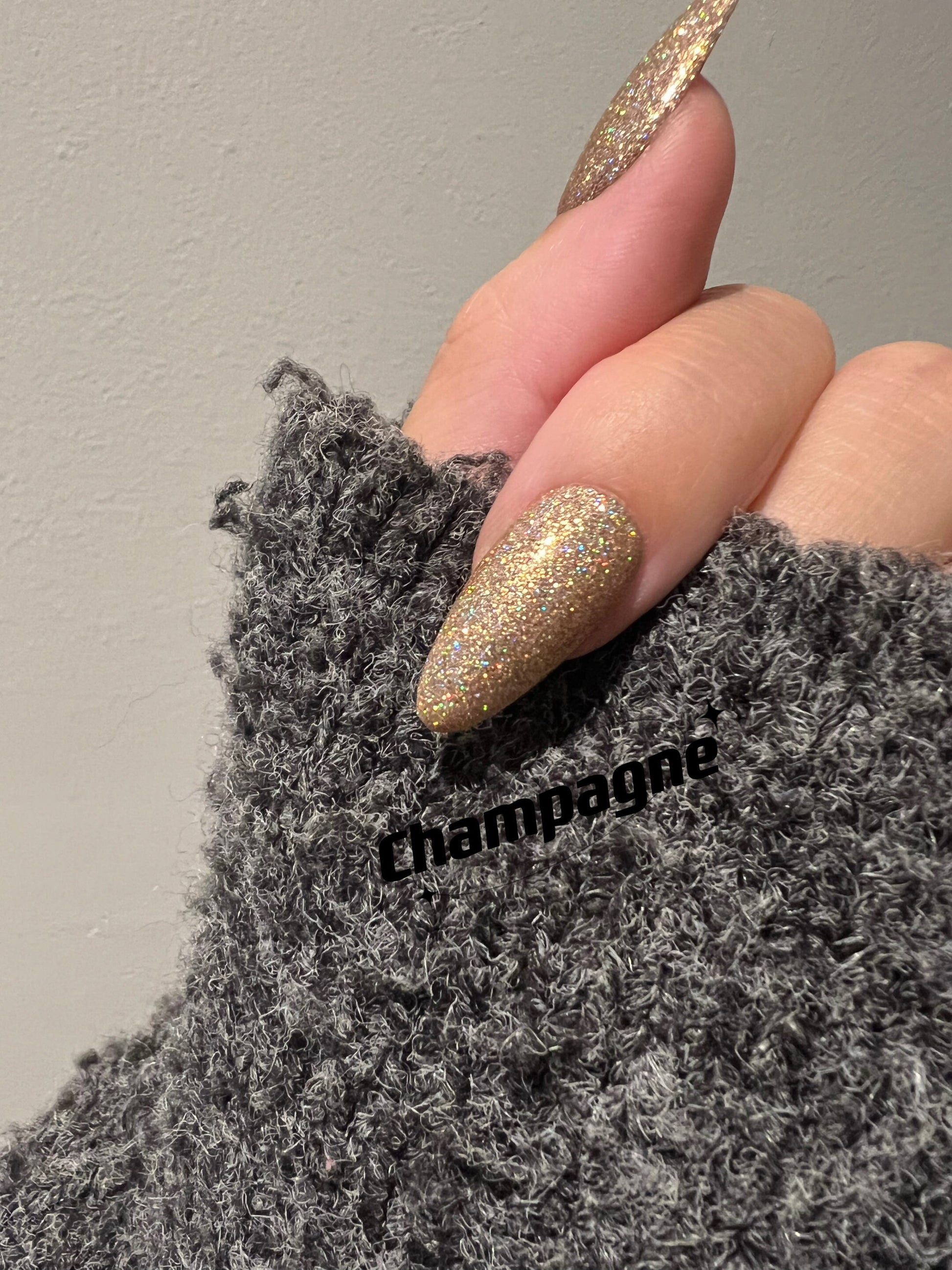 Champagne | Holographic Glitter | Ultra Shine Long Lasting Brush on UV Gels Home Nail DIY False Tips Manicure Nail Art Supply