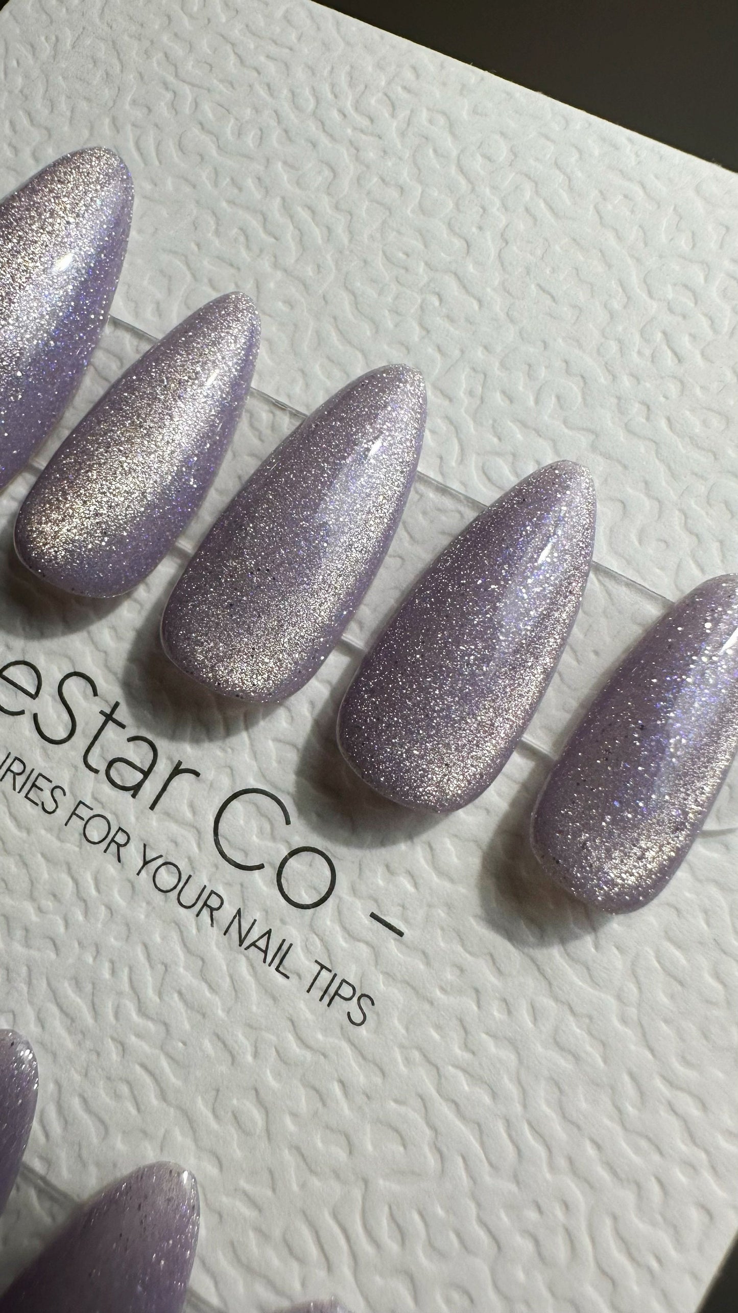 Reusable Champagne Cat Eye Effect| Nails Premium Press on Nails Gel Manicure | Fake Nails | Handmade | Lestarco faux nails 495zz