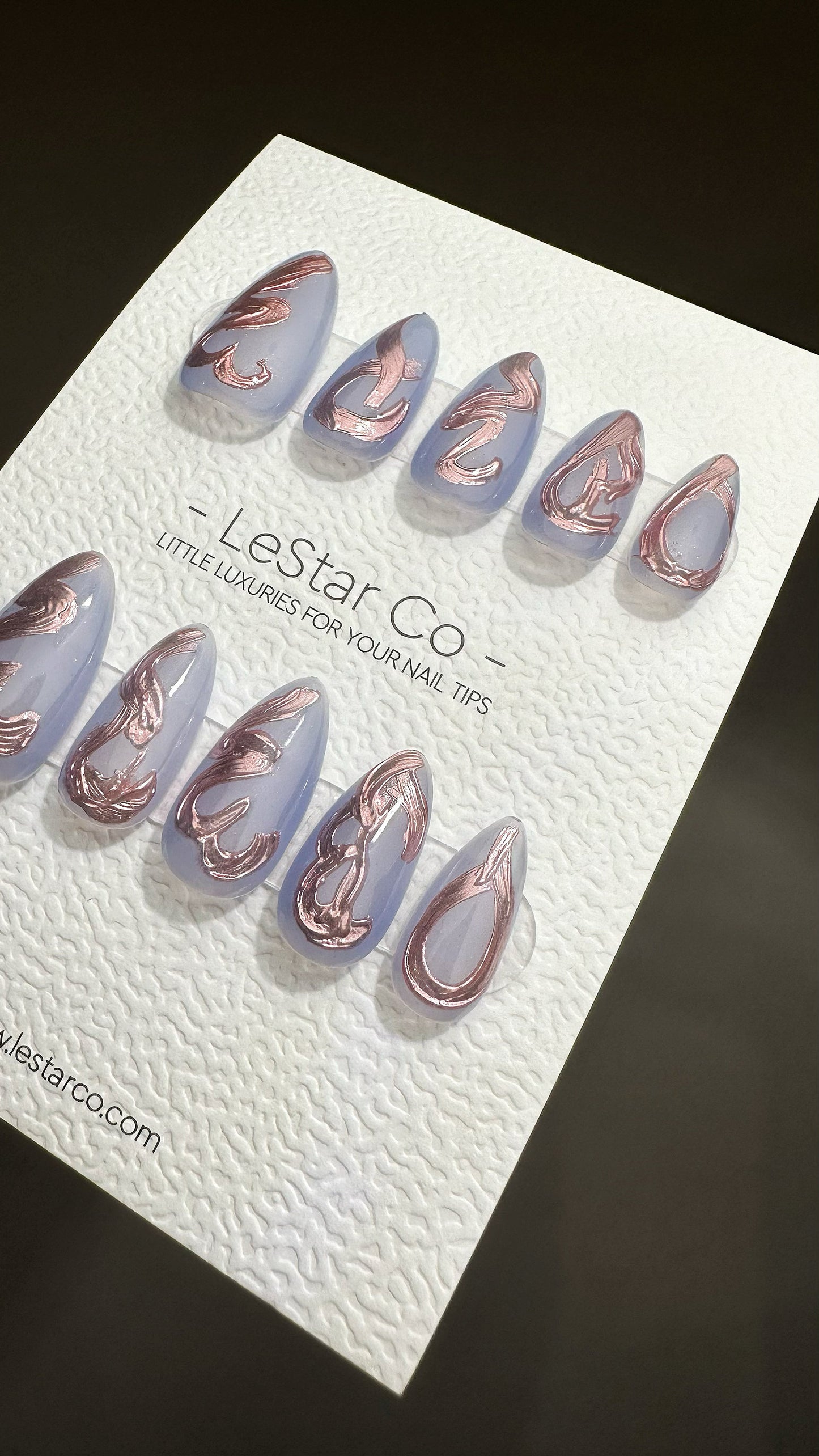 Reusable Copper Cascade | Nails Premium Press on Nails Gel Manicure | Fake Nails | Handmade | Lestarco faux nails QN519