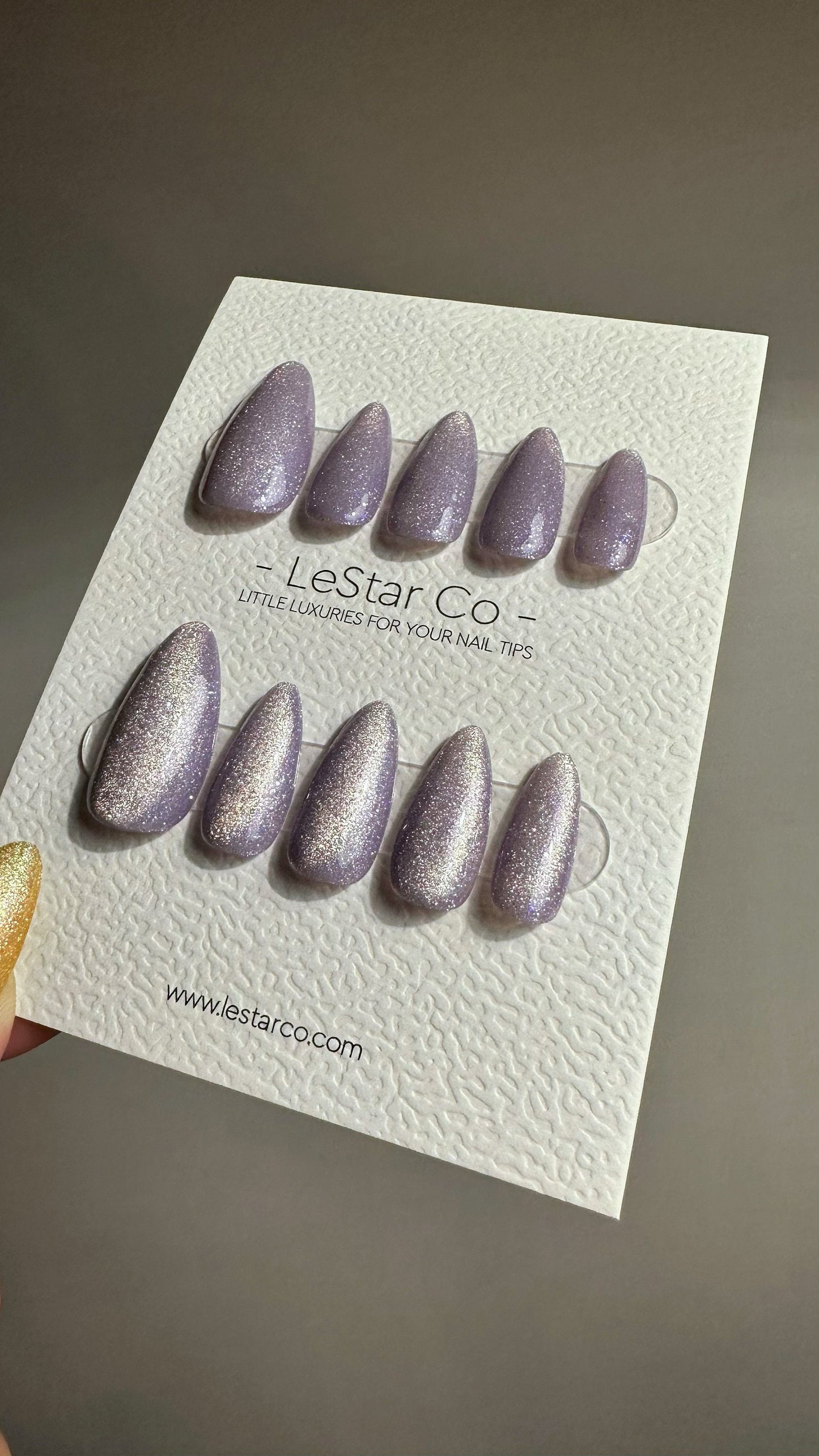 Reusable Champagne Cat Eye Effect| Nails Premium Press on Nails Gel Manicure | Fake Nails | Handmade | Lestarco faux nails 495zz