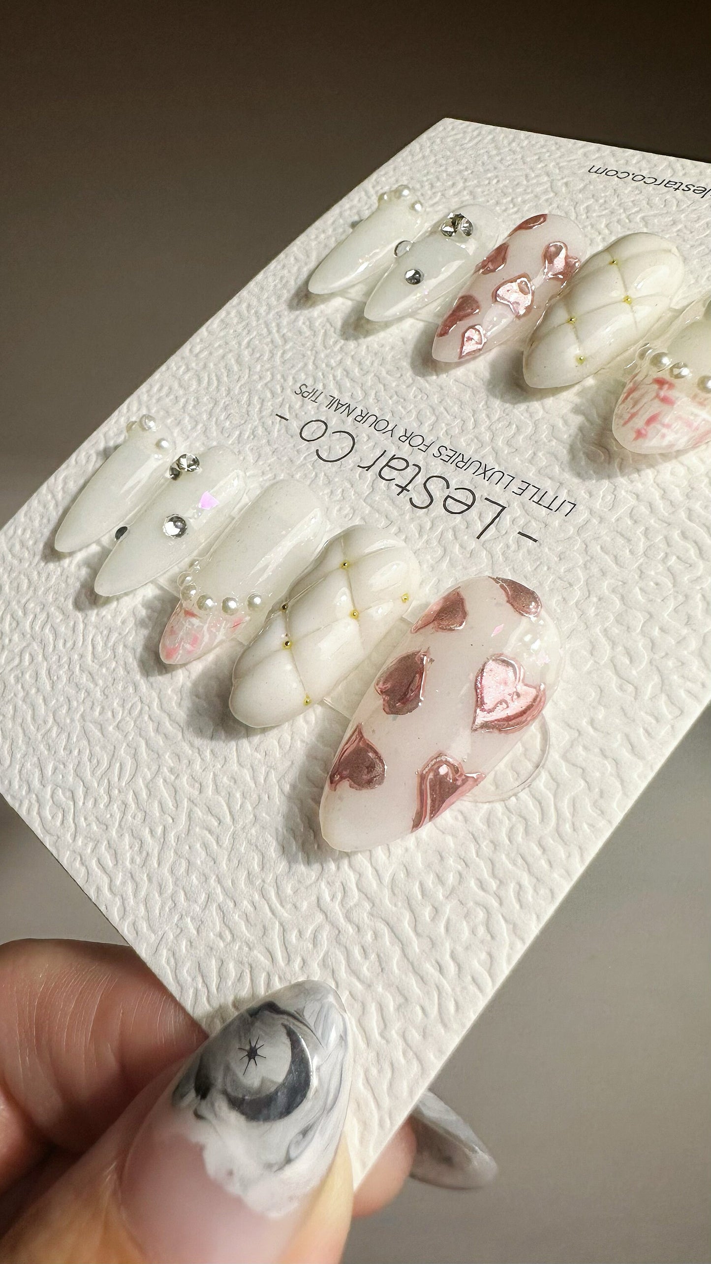 Reusable Love Cushion | Premium Press on Nails Gel | Fake Nails | Cute Fun Colorful Gel Nail faux nails TMR523
