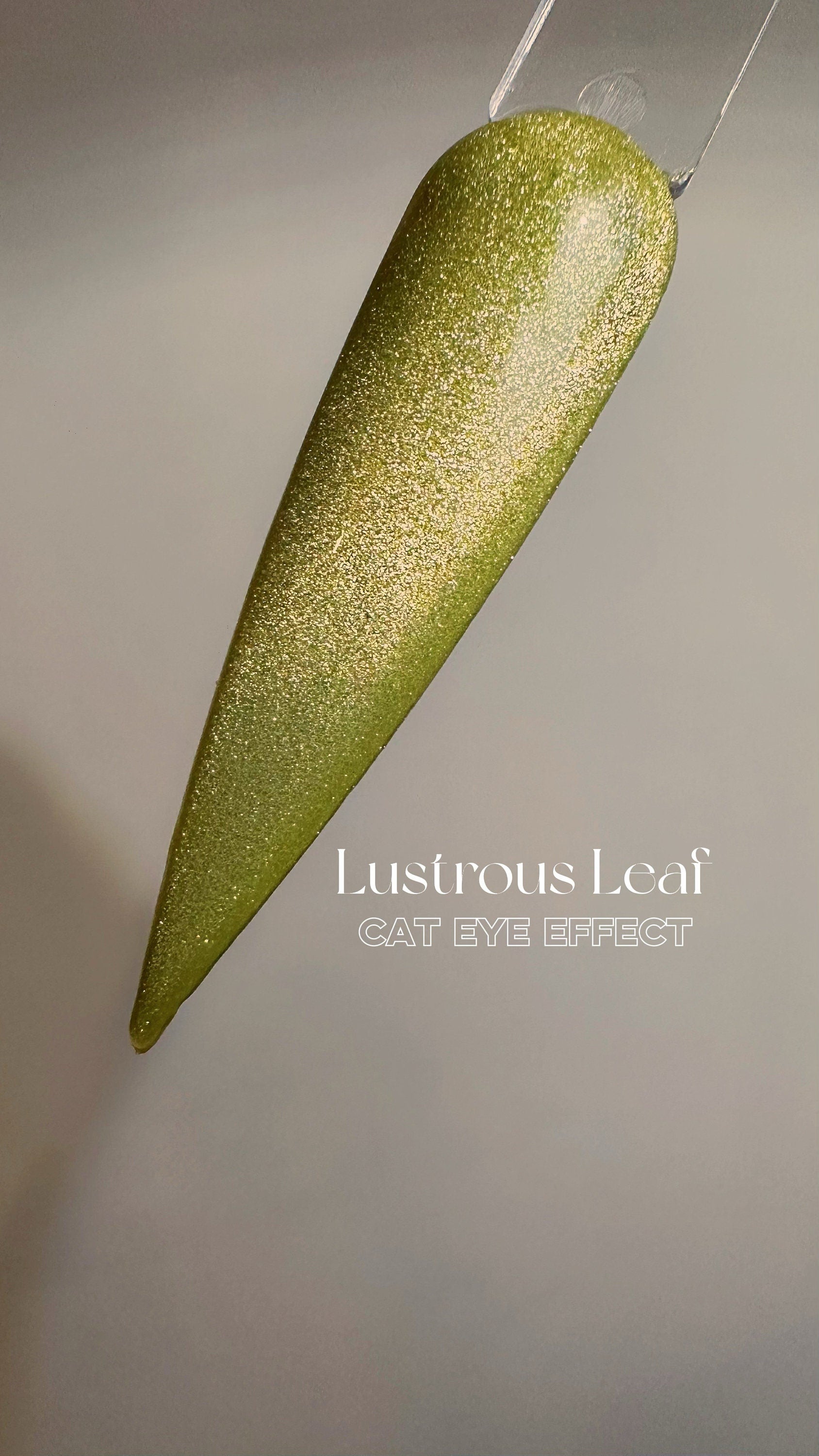 Lustrous Leaf Cat Eye Gel Polish | Green w/Gold Shimmer | Long Lasting Brush on UV Gels Nail DIY False Tips Manicure Nail Art Supply GP497zz