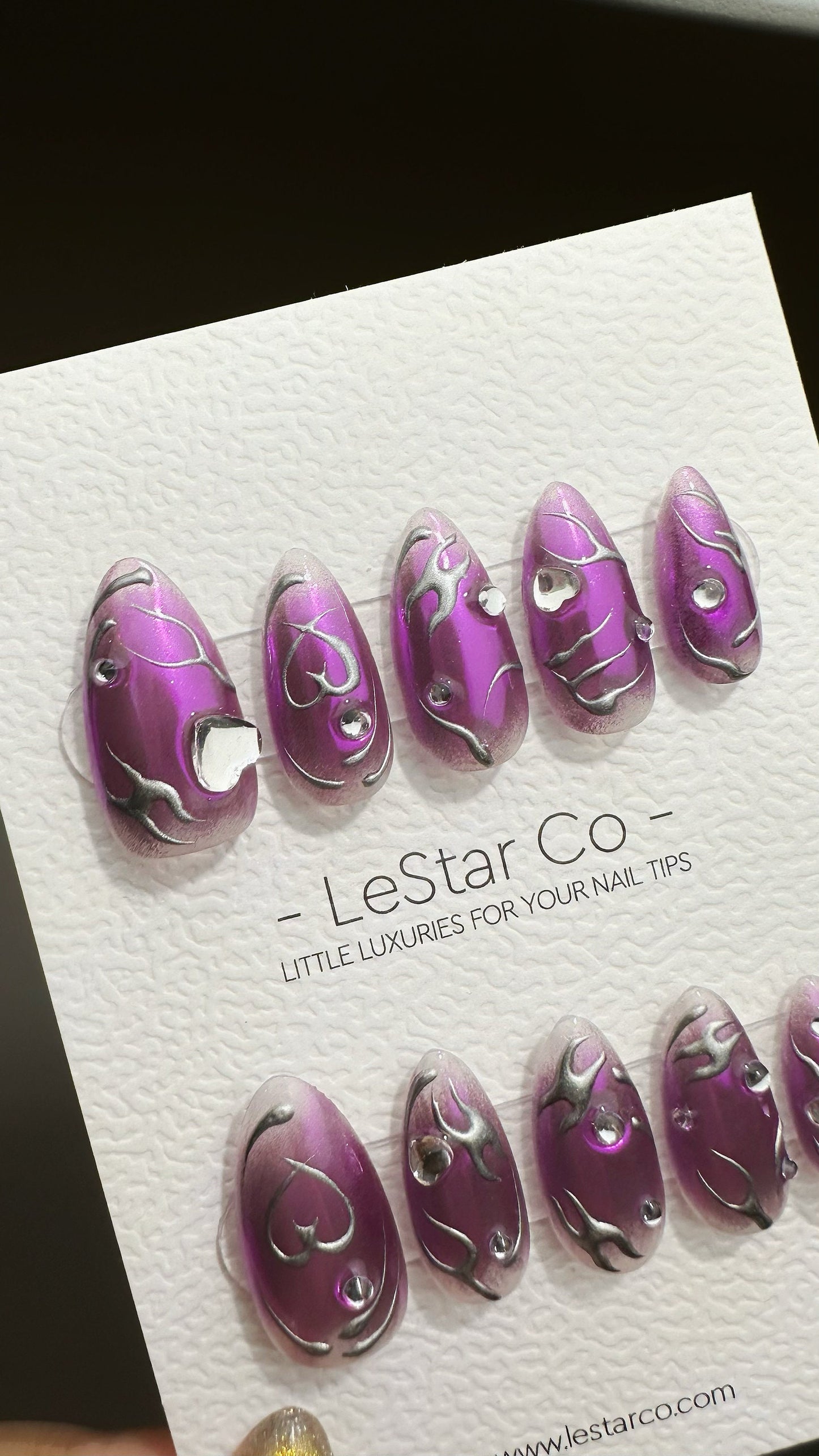 Reusable Long Trip | Premium Press on Nails Gel | Fake Nails | Cute Fun Colorful Gel Nail Artist faux nails ML608