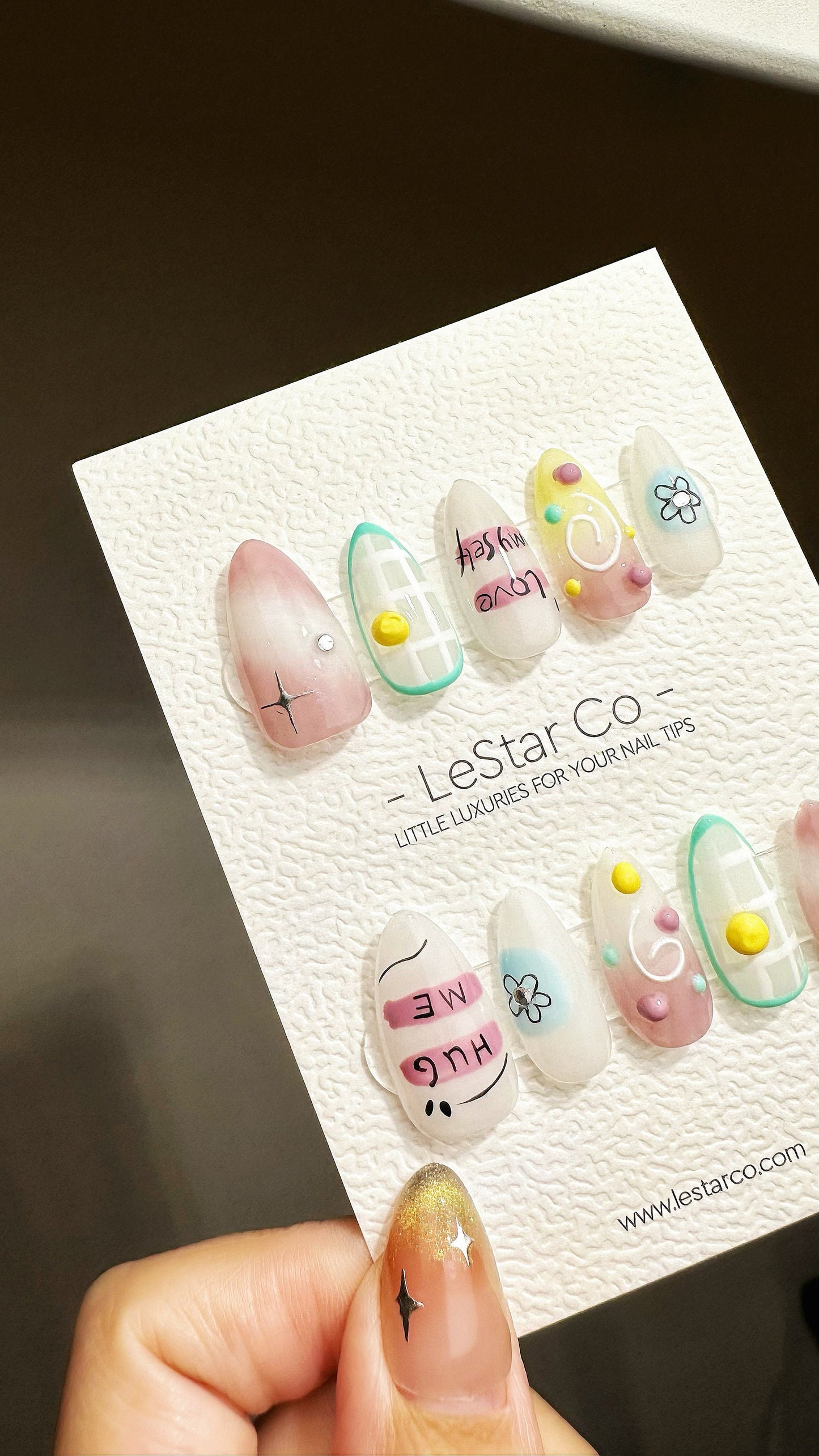 Reusable Love Myself | Premium Press on Nails Gel | Fake Nails | Cute Fun Colorful Gel Nail Artist faux nails ML611