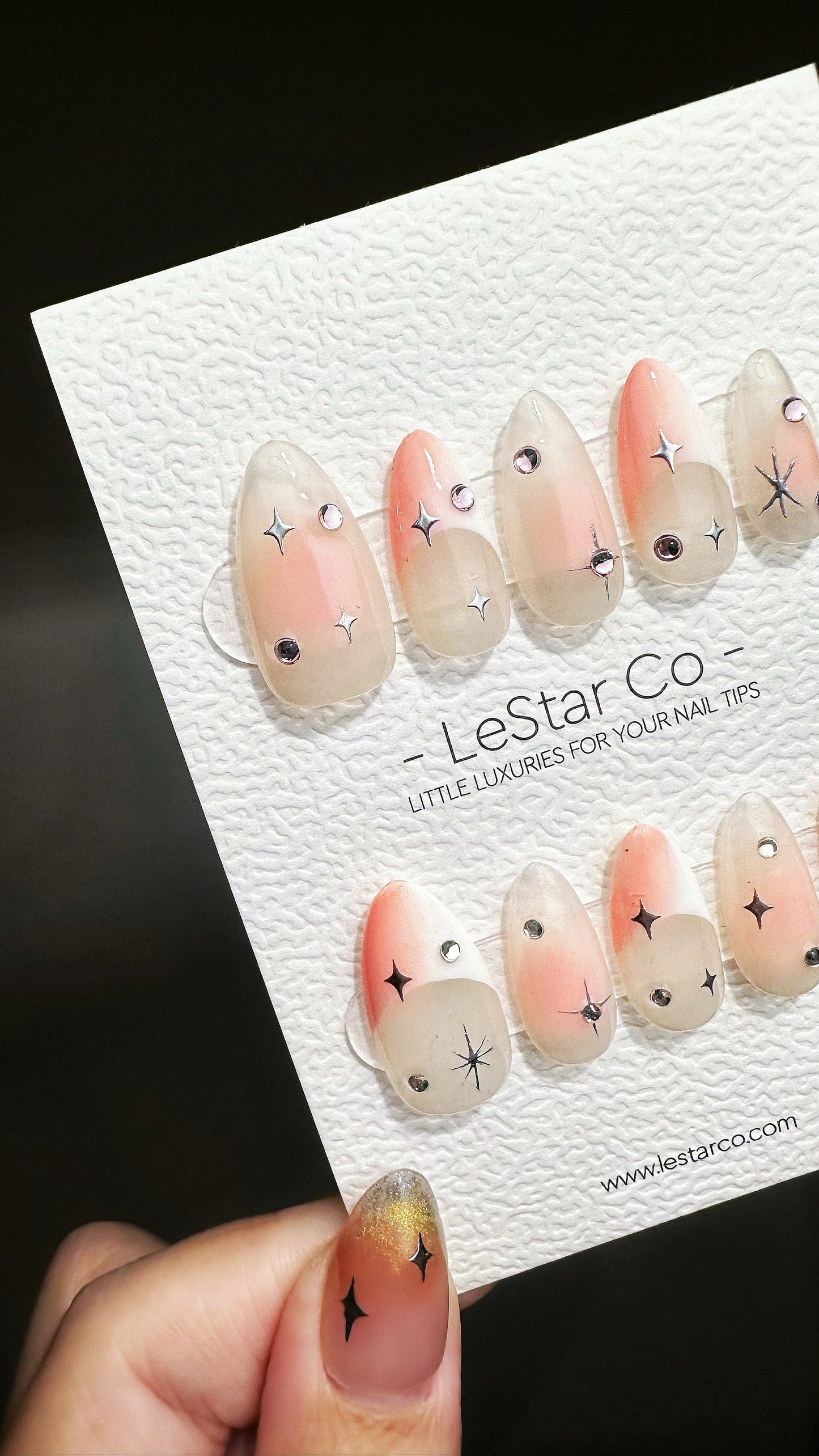 Reusable Winning Smile | Premium Press on Nails Gel | Fake Nails | Cute Fun Colorful Gel Nail Artist faux nails ML614