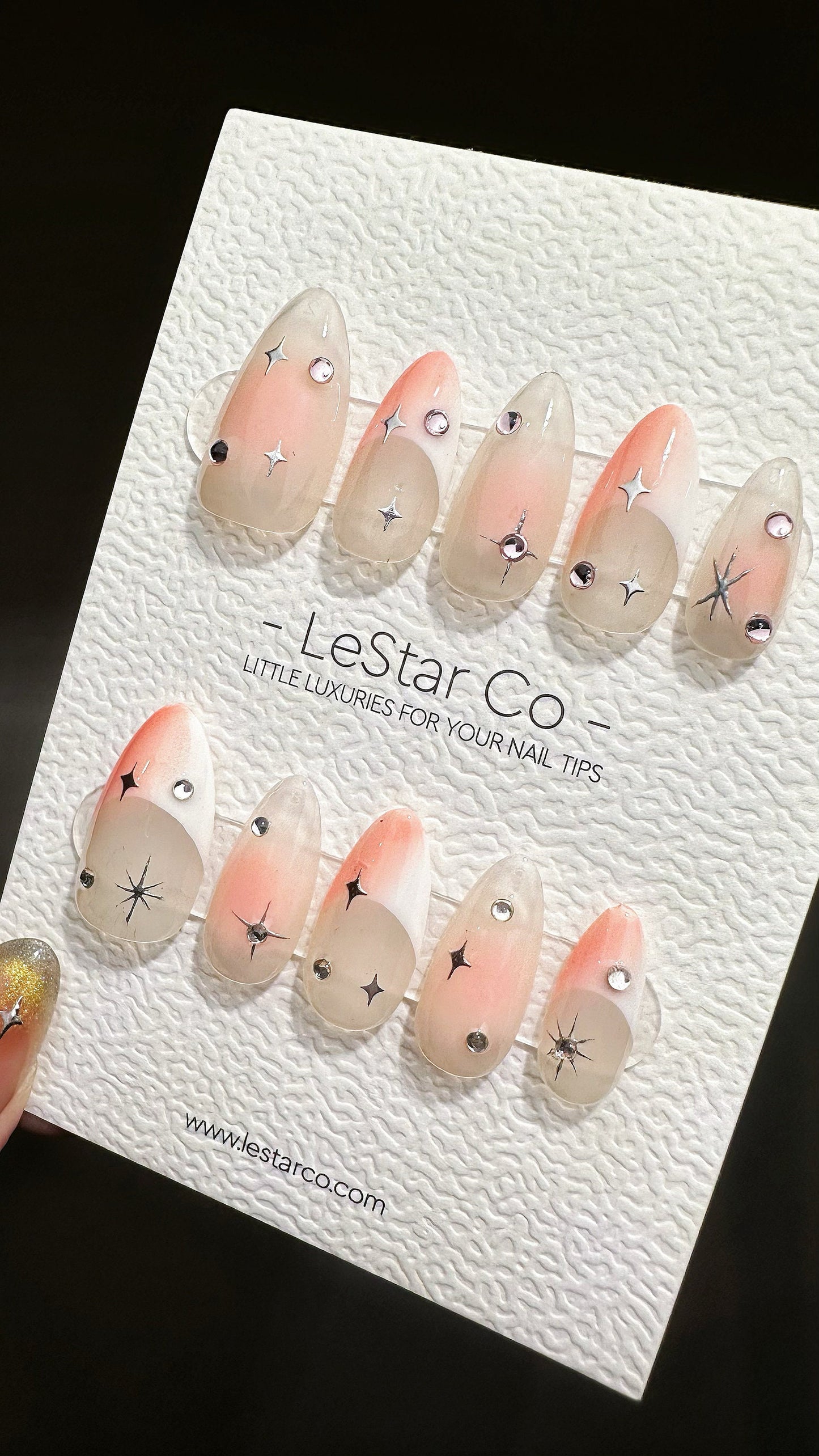 Reusable Winning Smile | Premium Press on Nails Gel | Fake Nails | Cute Fun Colorful Gel Nail Artist faux nails ML614