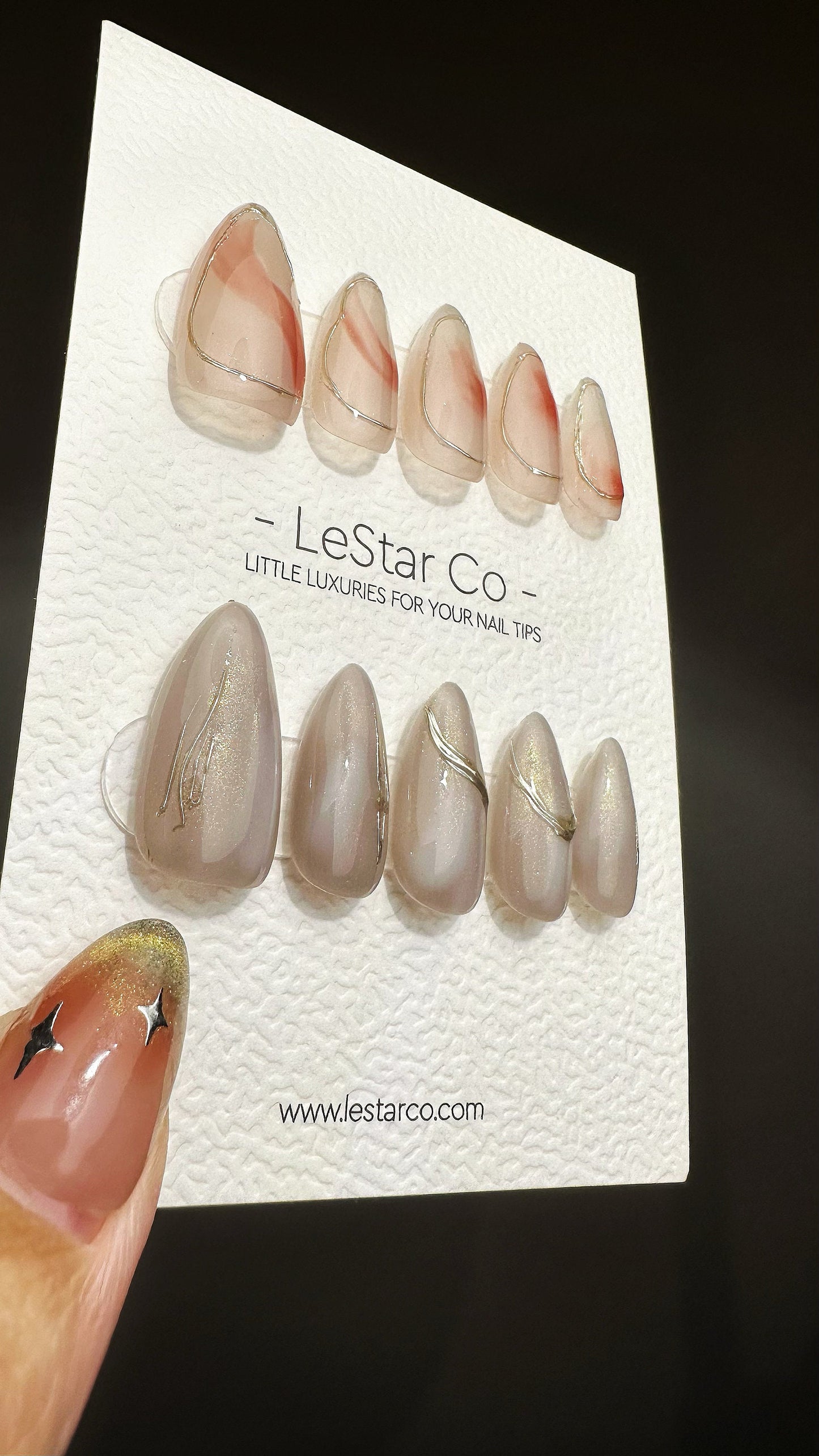 Reusable Fall Asleep | Premium Press on Nails Gel | Fake Nails | Cute Fun Colorful Gel Nail faux nails QN634
