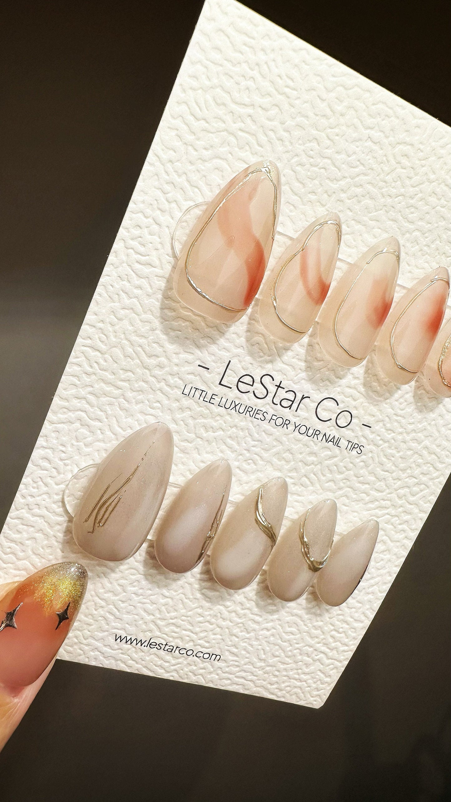 Reusable Fall Asleep | Premium Press on Nails Gel | Fake Nails | Cute Fun Colorful Gel Nail faux nails QN634