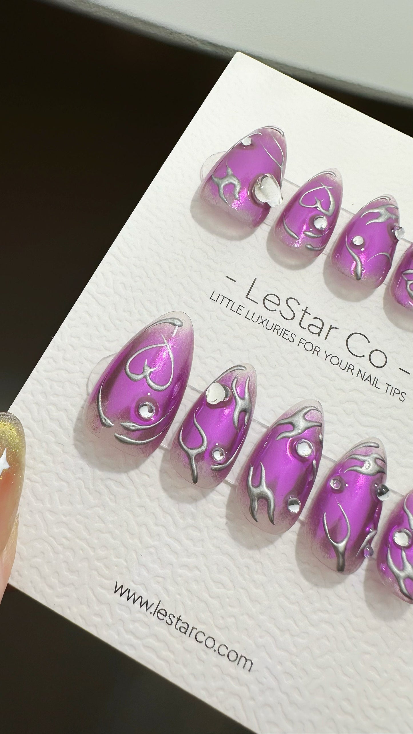 Reusable Long Trip | Premium Press on Nails Gel | Fake Nails | Cute Fun Colorful Gel Nail Artist faux nails ML608