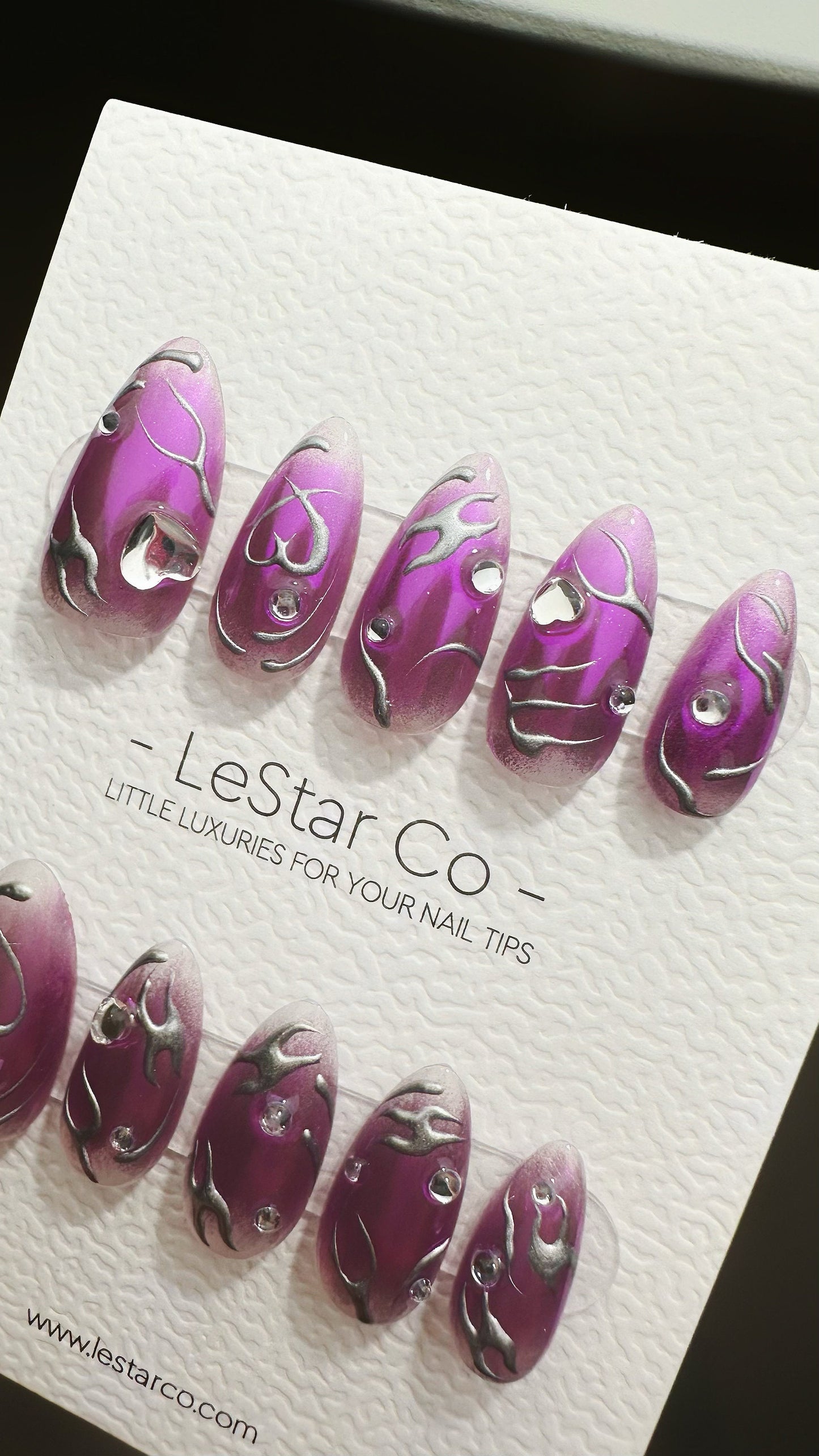 Reusable Long Trip | Premium Press on Nails Gel | Fake Nails | Cute Fun Colorful Gel Nail Artist faux nails ML608