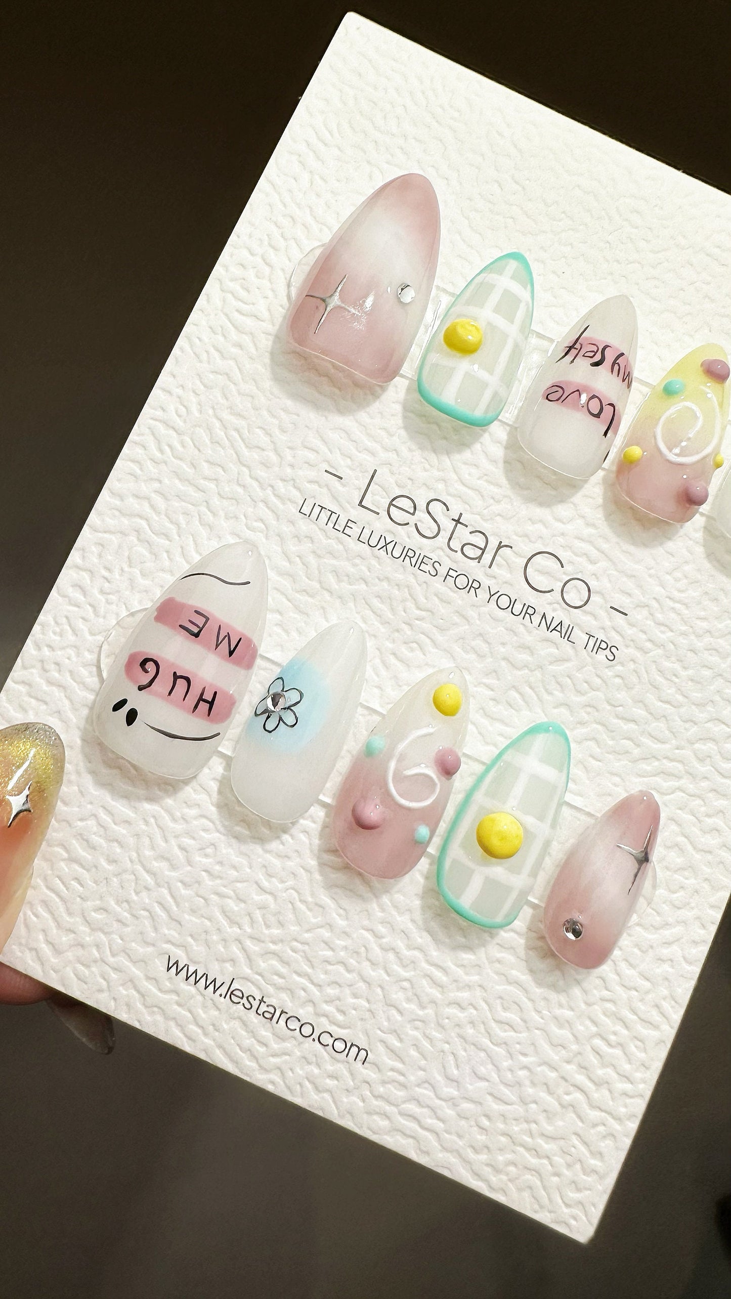 Reusable Love Myself | Premium Press on Nails Gel | Fake Nails | Cute Fun Colorful Gel Nail Artist faux nails ML611