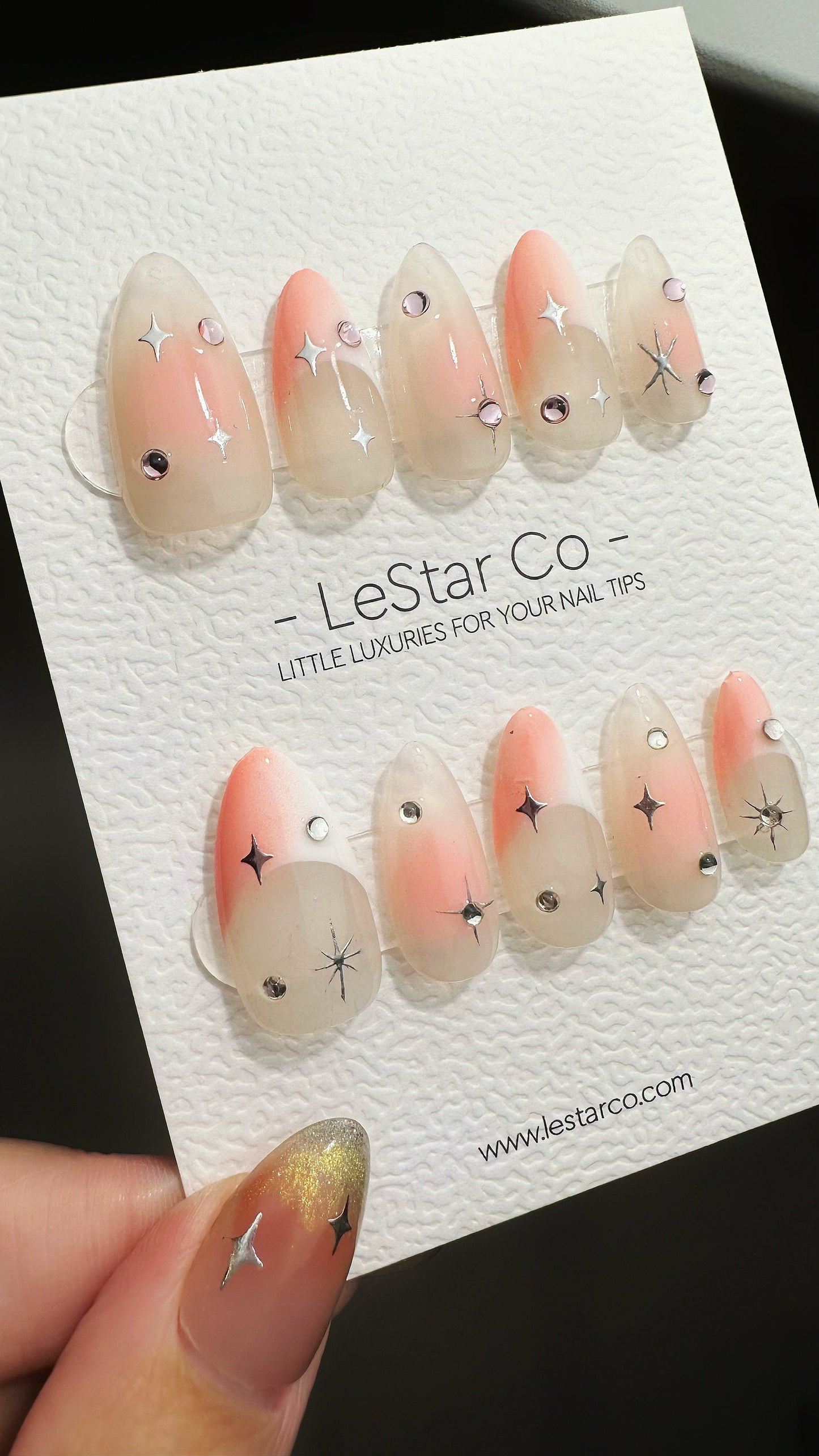 Reusable Winning Smile | Premium Press on Nails Gel | Fake Nails | Cute Fun Colorful Gel Nail Artist faux nails ML614