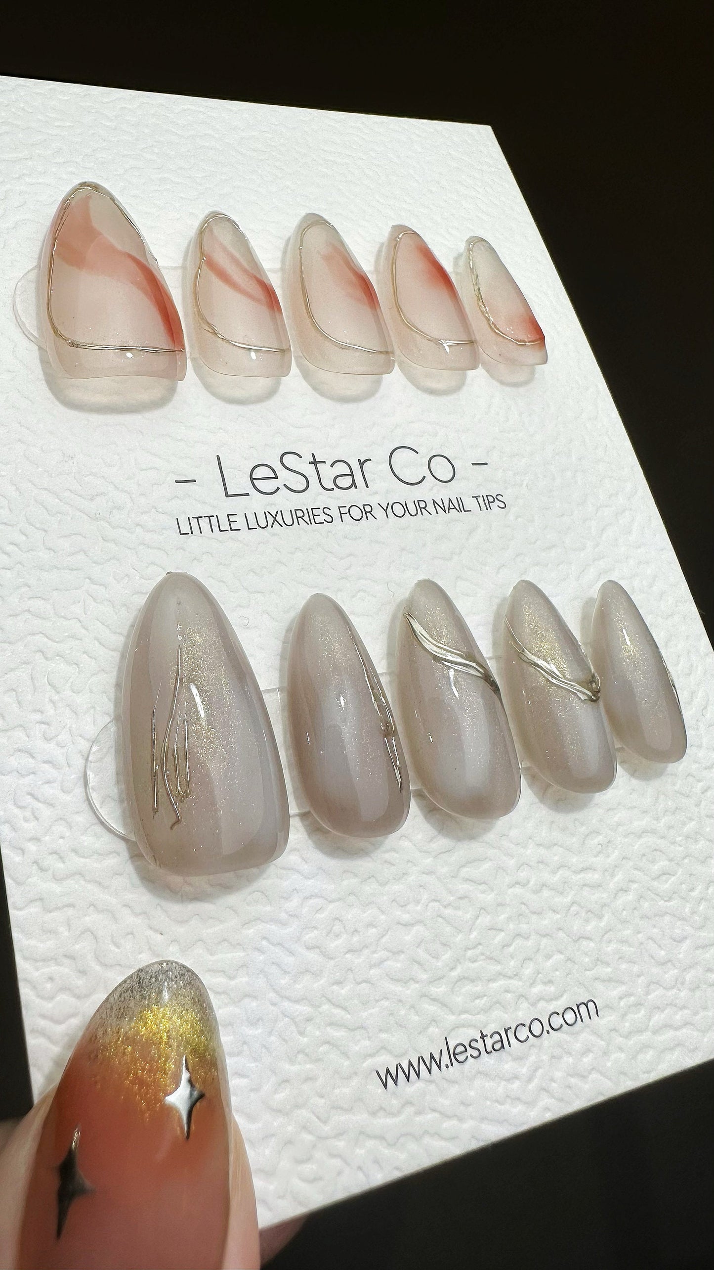 Reusable Fall Asleep | Premium Press on Nails Gel | Fake Nails | Cute Fun Colorful Gel Nail faux nails QN634