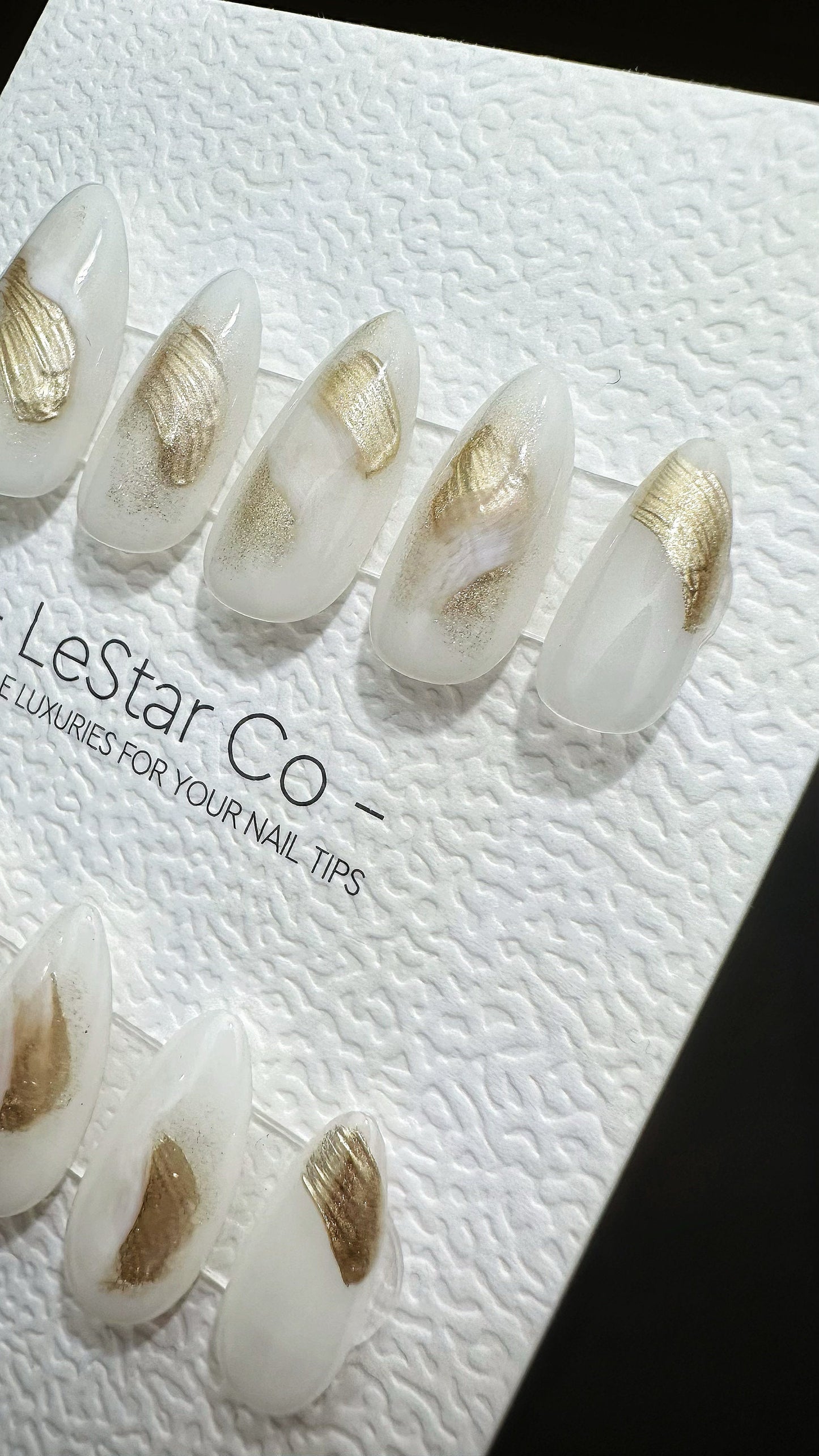 Reusable Gold Dust Cyclone | Premium Press on Nails Gel | Fake Nails | Cute Fun Colorful Gel Nail Artist faux nails QN639