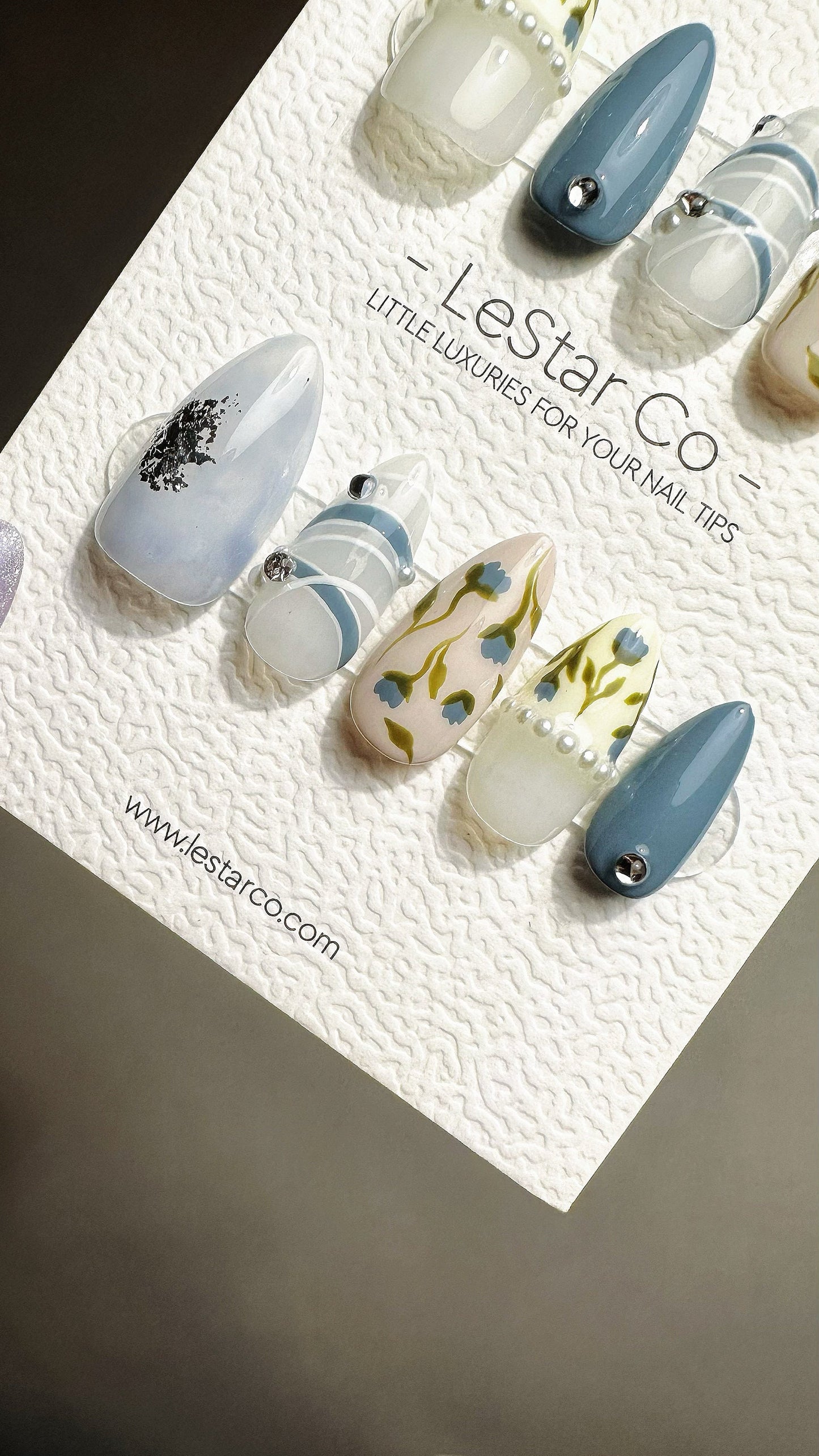 Reusable Bluebell Breeze | Premium Press on Nails Gel | Fake Nails | Cute Fun Colorful Gel Nail Artist faux nails ML718