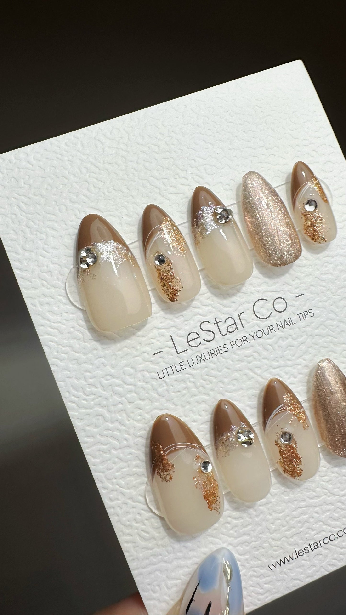 Reusable Bronze Beauty | Premium Press on Nails Gel | Fake Nails | Cute Fun Colorful Gel Nail Artist faux nails ML735