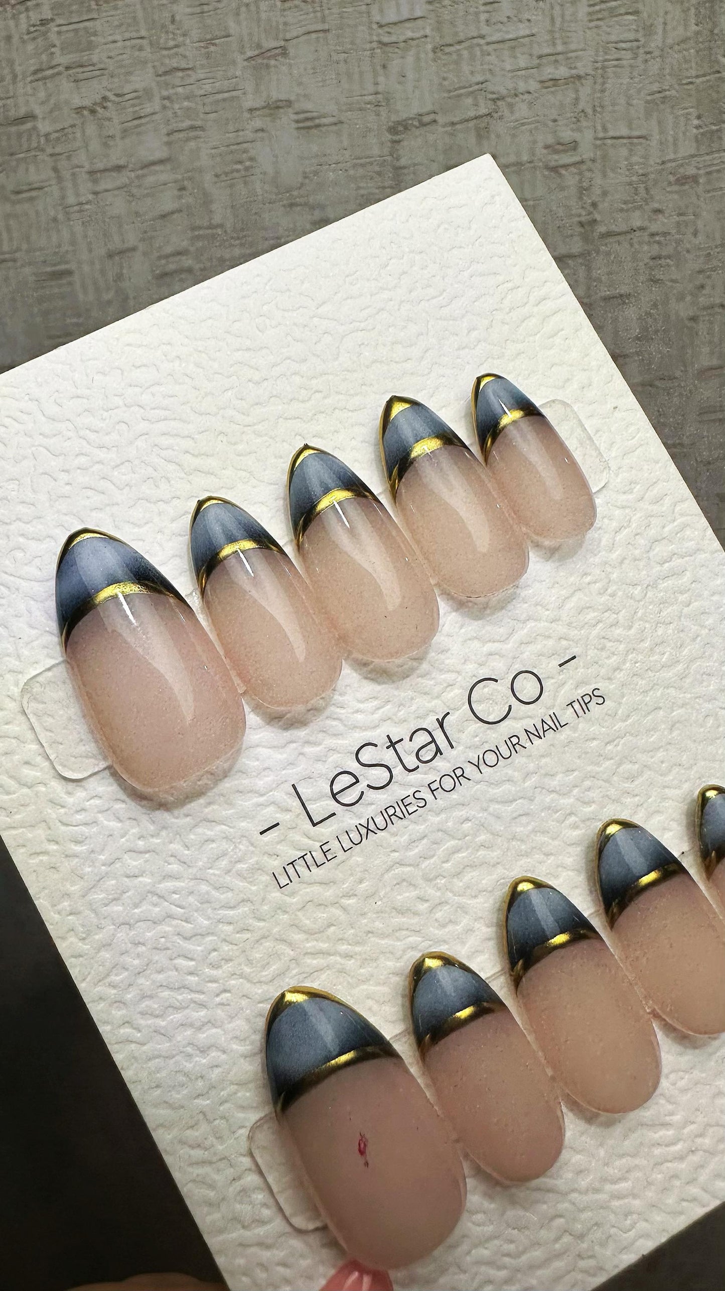 Reusable Eclipse French Tip | Premium Handmade Press on Nails Gel | Fake Nails | Cute Fun Colorful Gel Nail Artist faux nails ML916