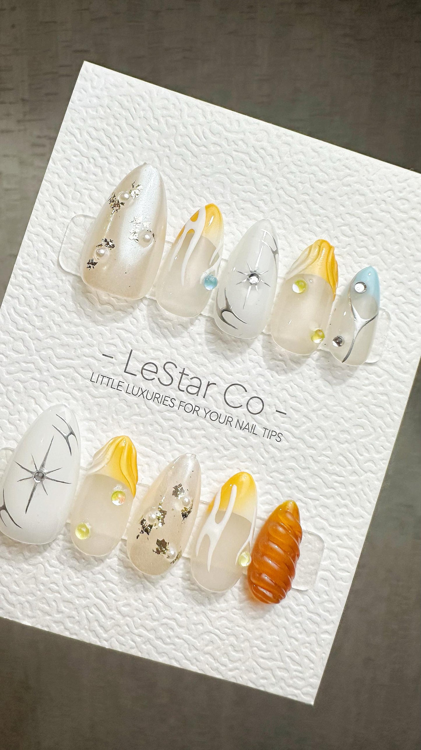Reusable Nebula Glow| Premium Press on Nails Gel | Fake Nails | Cute Fun Colorful Gel Nail Artist faux nails ML929