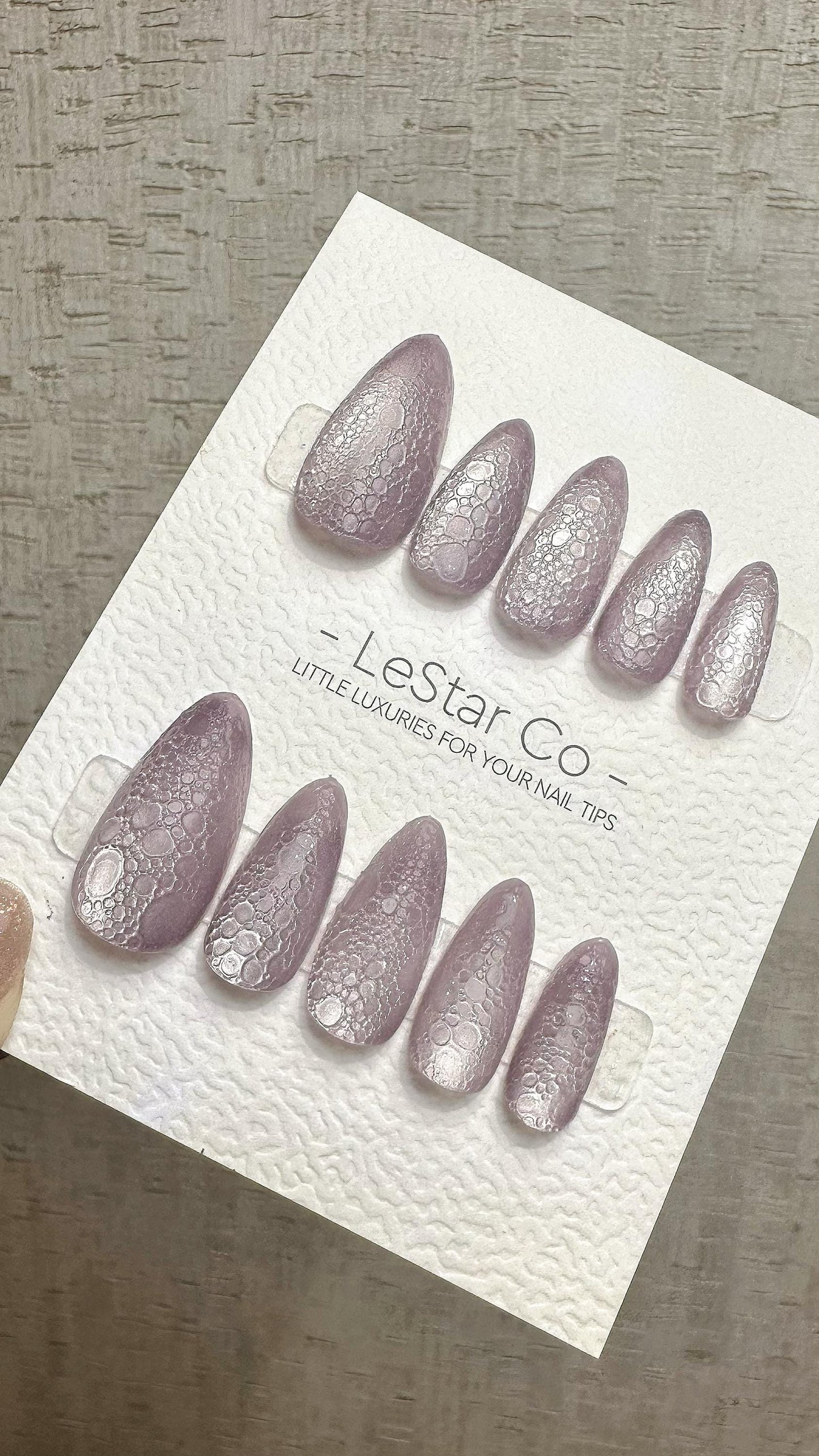 Reusable Mystic Bubble veil Cat Eye Effect | Premium Press on Nails Gel Hand Painted Pressons Customizable Gel Nail Artist fake nails WM950