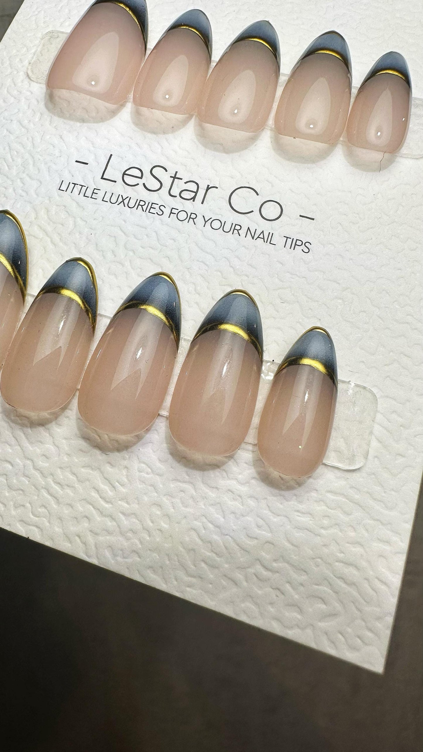 Reusable Eclipse French Tip | Premium Handmade Press on Nails Gel | Fake Nails | Cute Fun Colorful Gel Nail Artist faux nails ML916