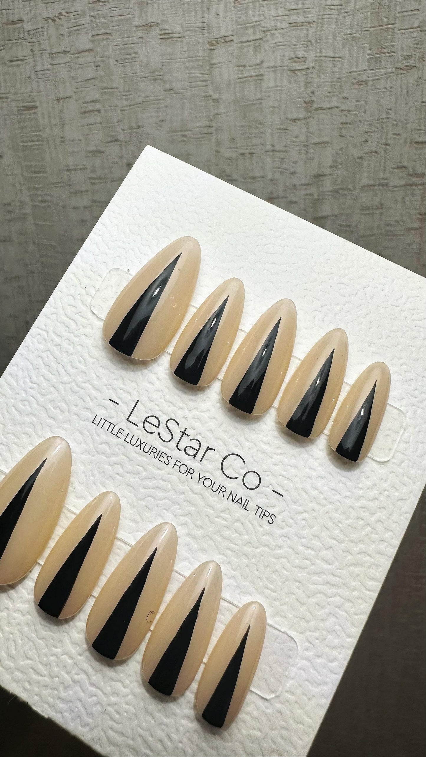 Reusable Nude Ebony Peaks | Premium Press on Nails Gel | Fake Nails | Cute Fun Colorful Gel Nail Artist faux nails ML917