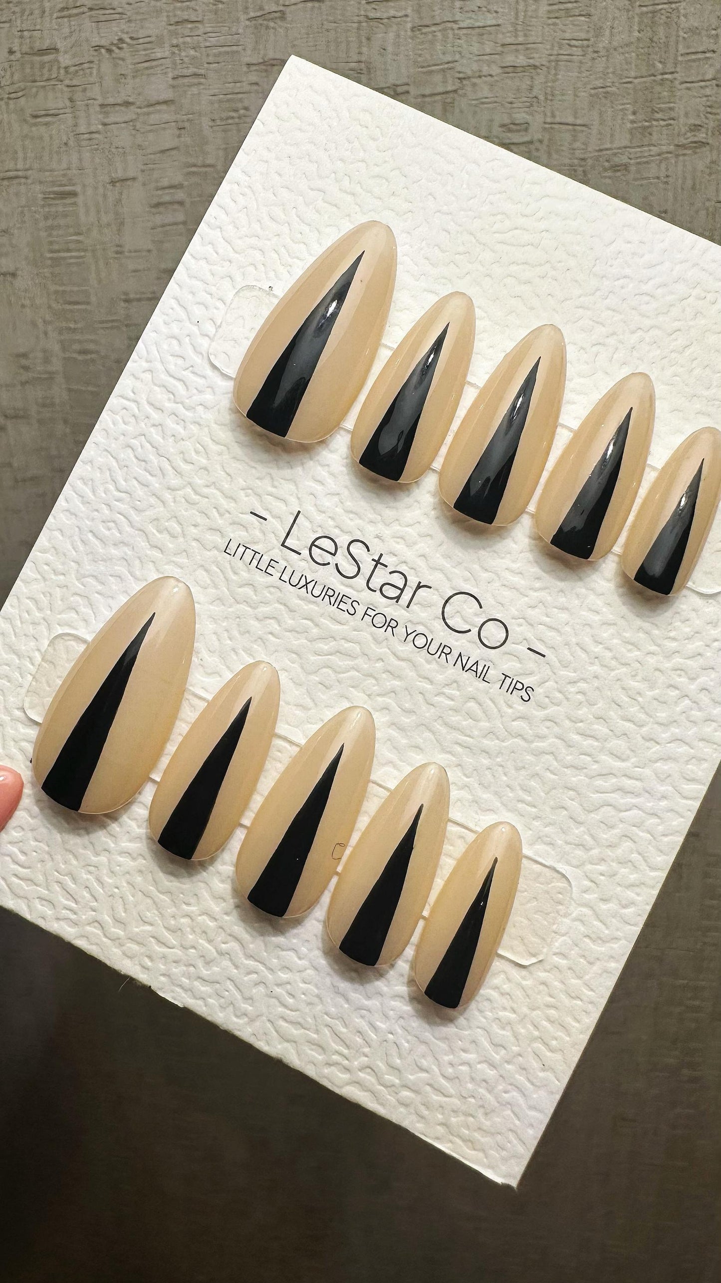 Reusable Nude Ebony Peaks | Premium Press on Nails Gel | Fake Nails | Cute Fun Colorful Gel Nail Artist faux nails ML917