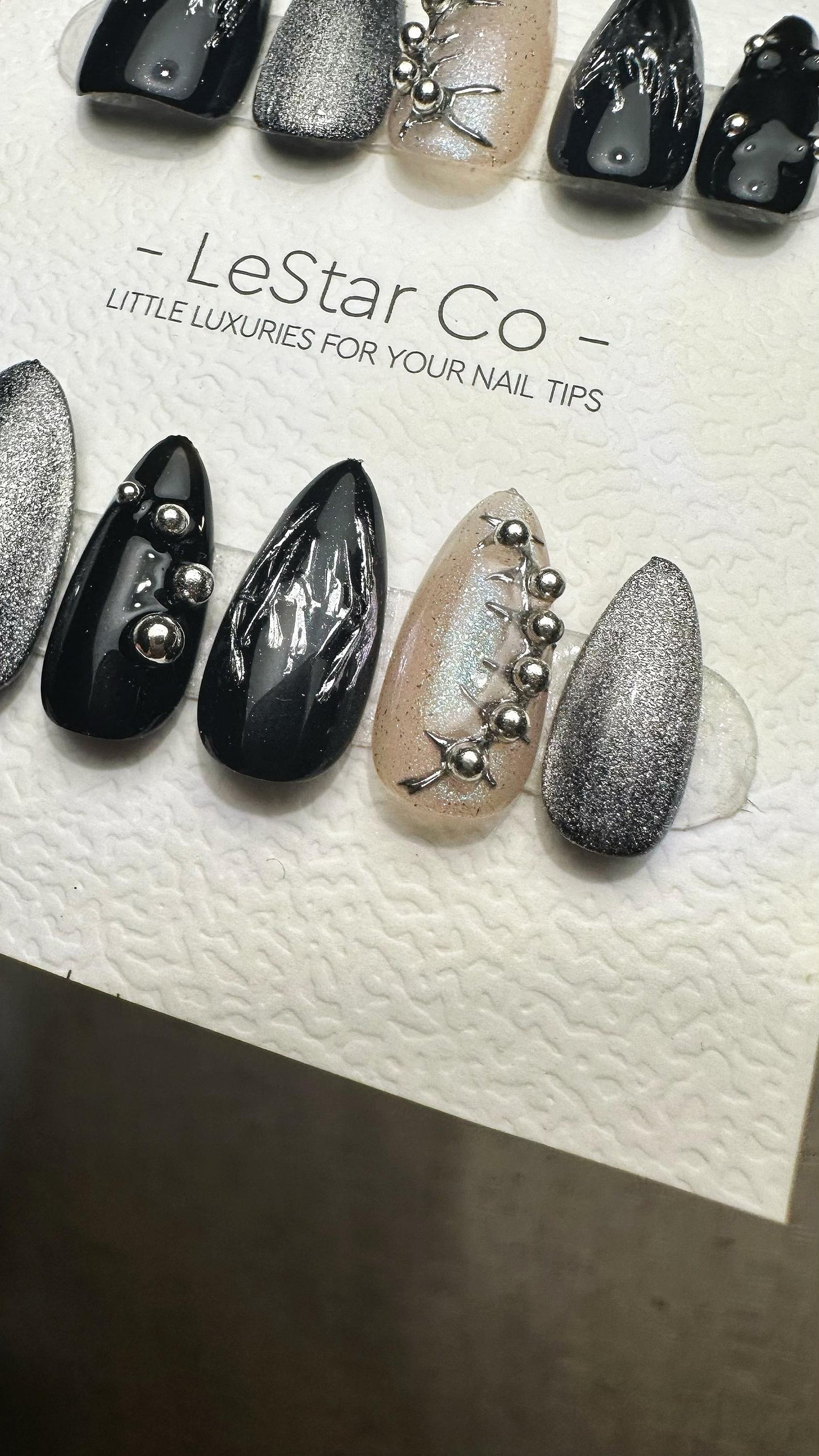 Reusable Midnight Meteor| Premium Press on Nails Gel | Fake Nails | Cute Fun Colorful Gel Nail faux nails ML920