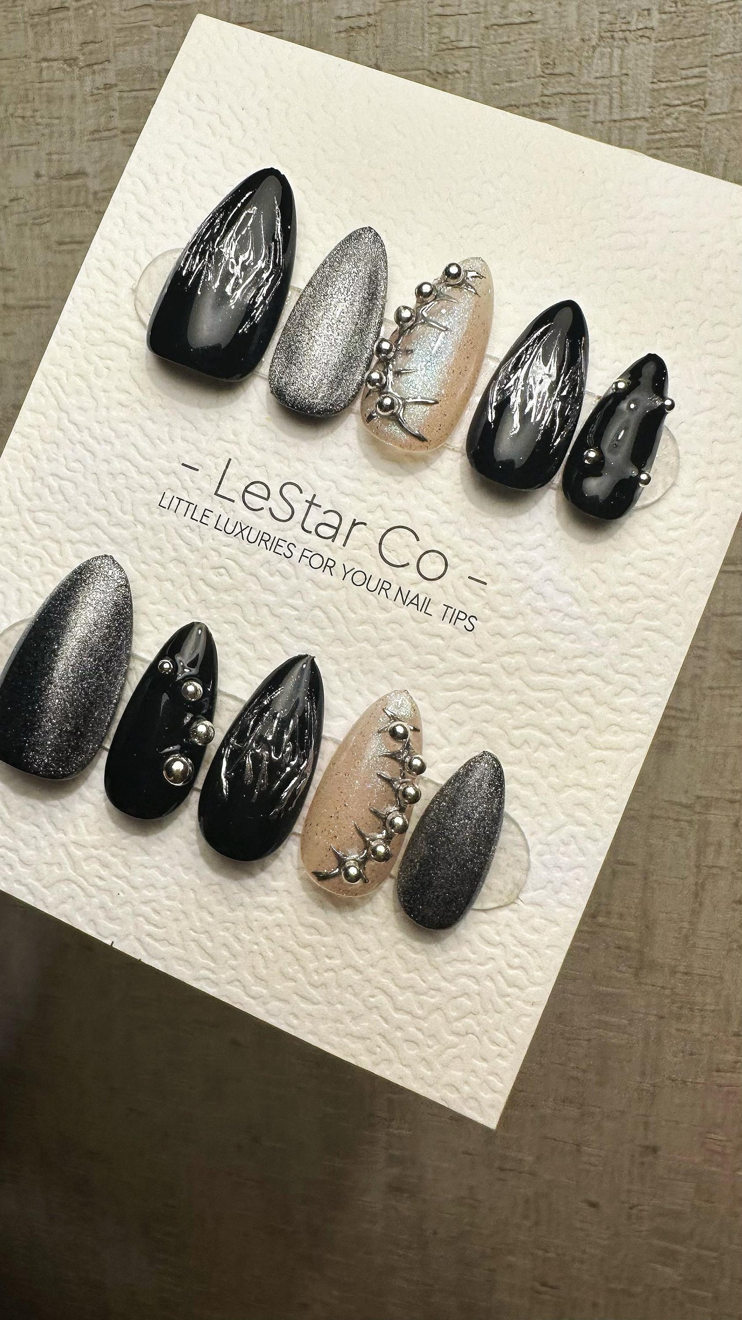 Reusable Midnight Meteor| Premium Press on Nails Gel | Fake Nails | Cute Fun Colorful Gel Nail faux nails ML920