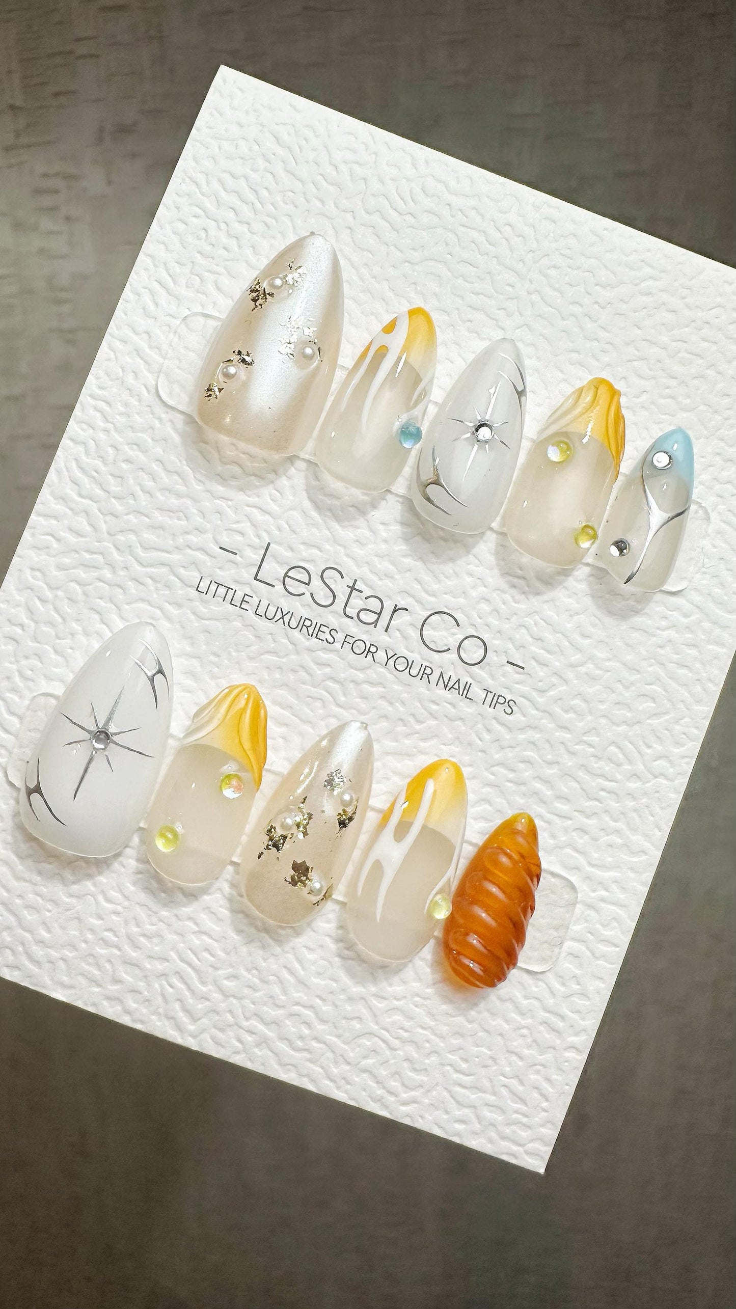 Reusable Nebula Glow| Premium Press on Nails Gel | Fake Nails | Cute Fun Colorful Gel Nail Artist faux nails ML929