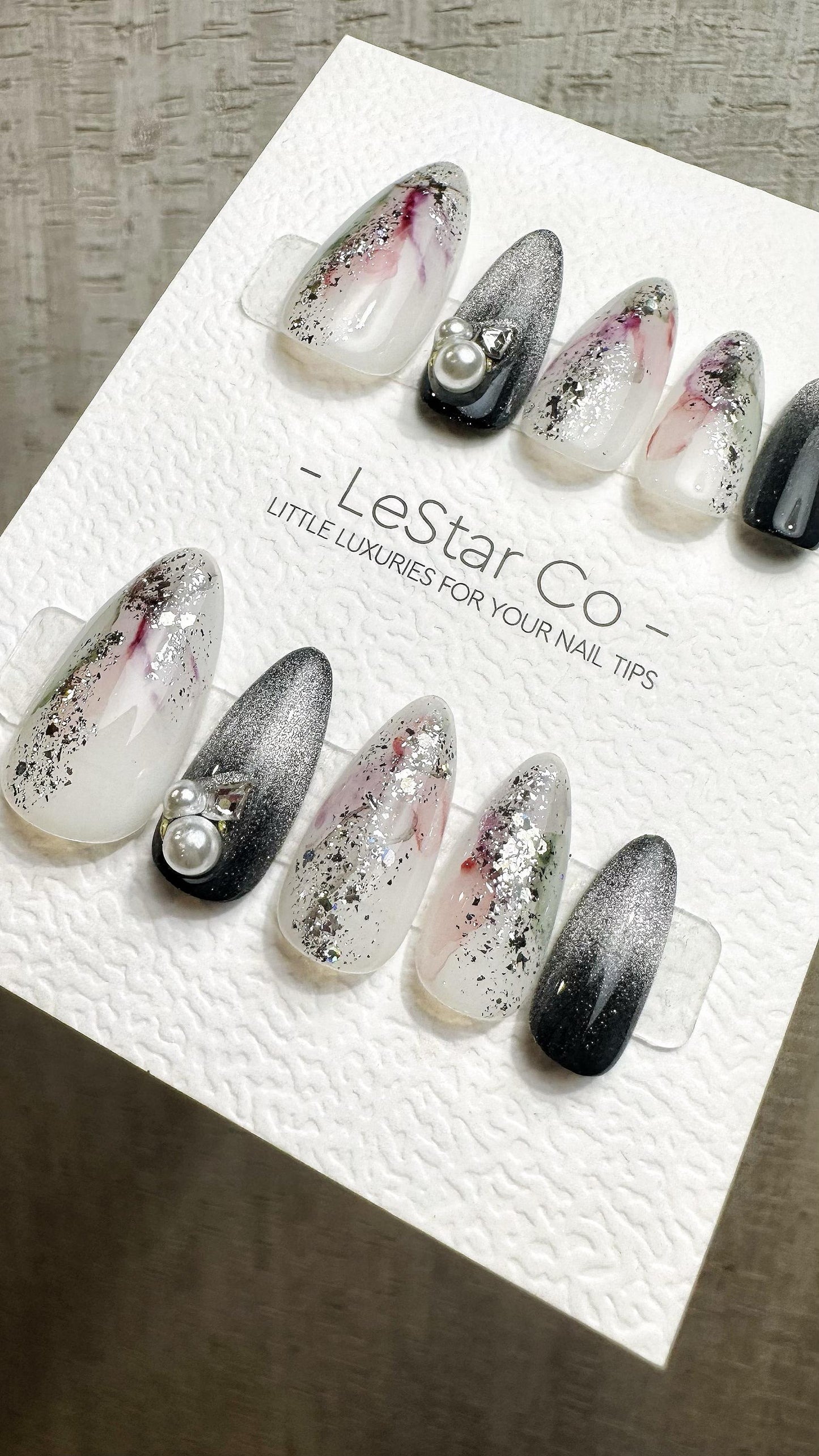 Reusable Frosted Sakura Glow| Premium Press on Nails Gel | Fake Nails | Cute Fun Colorful Gel Nail Artist faux nails QN960