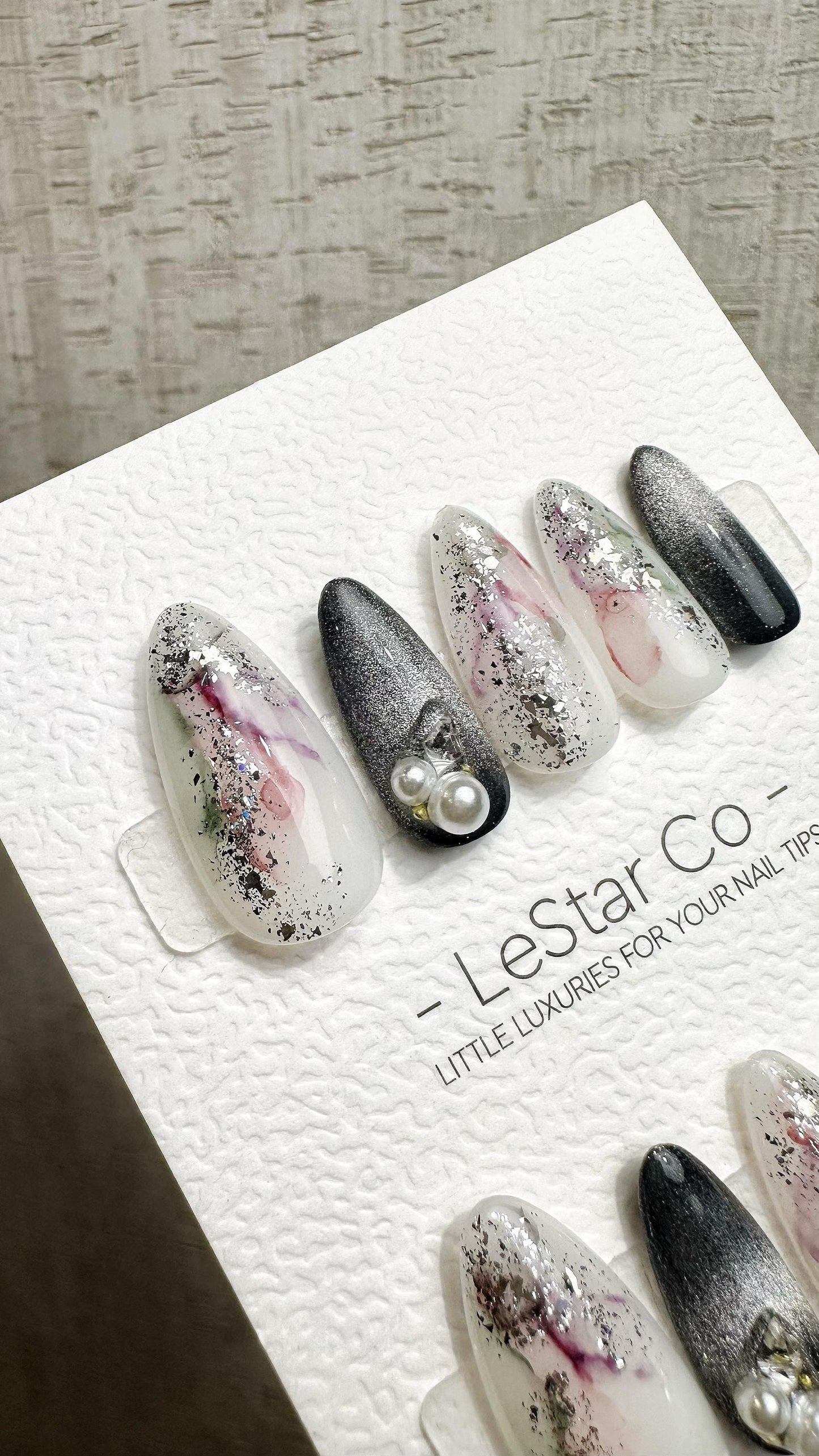 Reusable Frosted Sakura Glow| Premium Press on Nails Gel | Fake Nails | Cute Fun Colorful Gel Nail Artist faux nails QN960