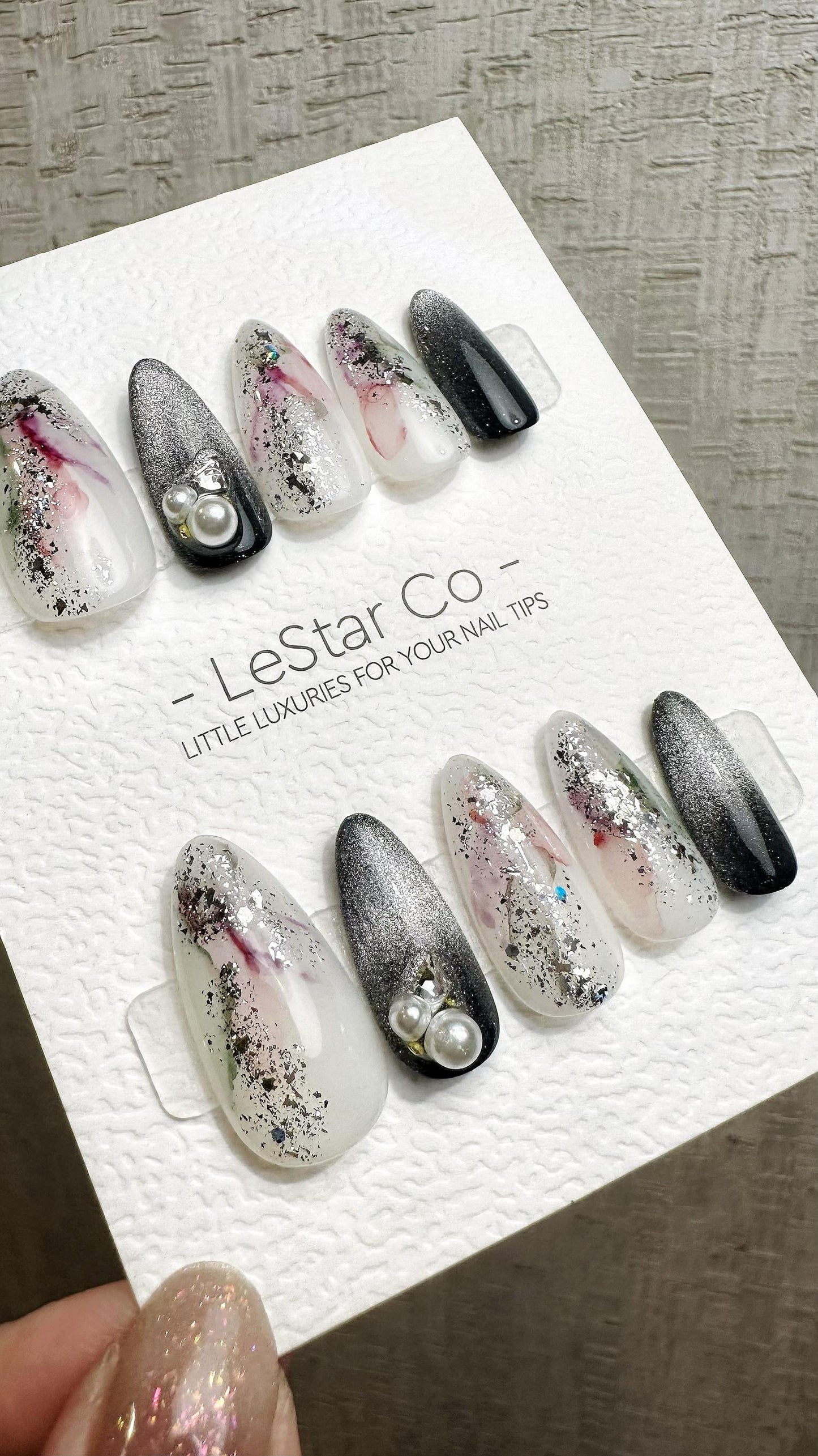 Reusable Frosted Sakura Glow| Premium Press on Nails Gel | Fake Nails | Cute Fun Colorful Gel Nail Artist faux nails QN960