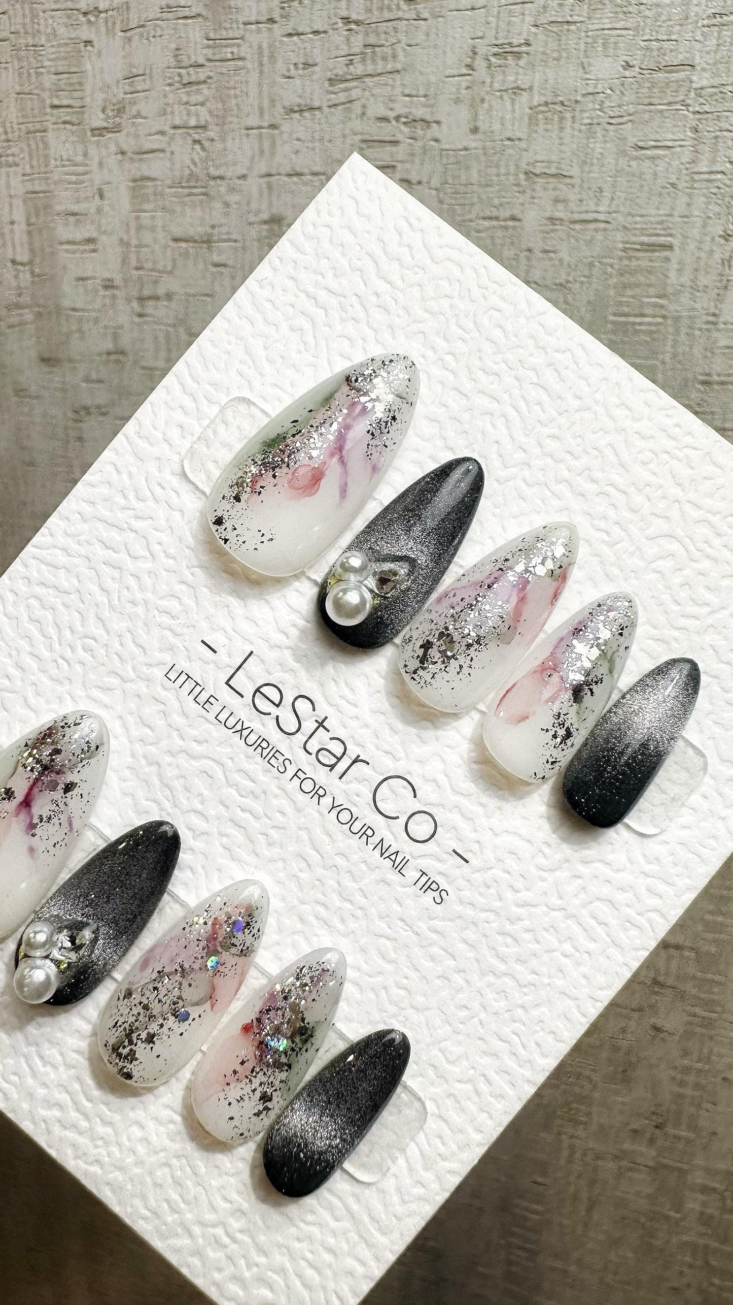 Reusable Frosted Sakura Glow| Premium Press on Nails Gel | Fake Nails | Cute Fun Colorful Gel Nail Artist faux nails QN960