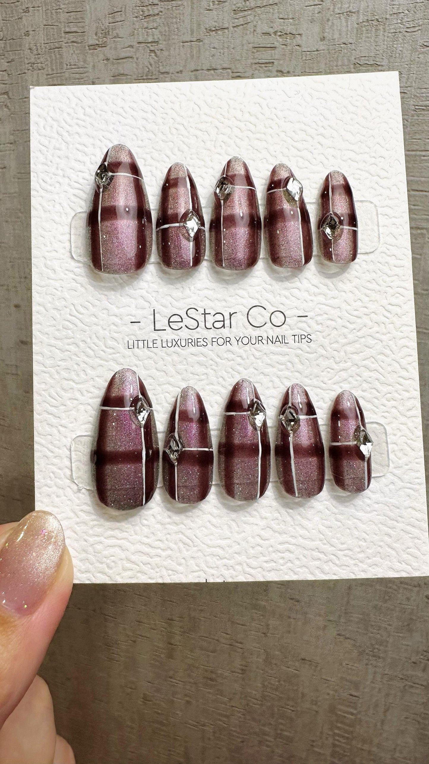 Reusable Gilded Berry Spark | Premium Press on Nails Gel | Fake Nails | Cute Fun Colorful Gel Nail Artist faux nails QN966