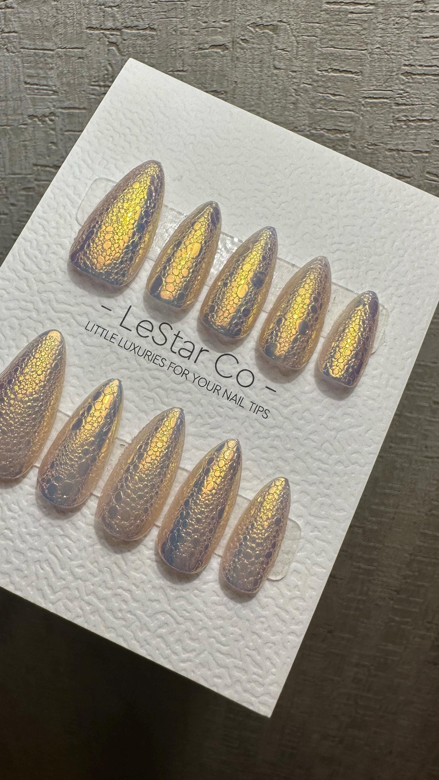 Reusable Sunset Mirage Bubble Effect | Premium Press on Nails Gel Hand Painted Pressons Customizable Gel Nail fake nails WM978