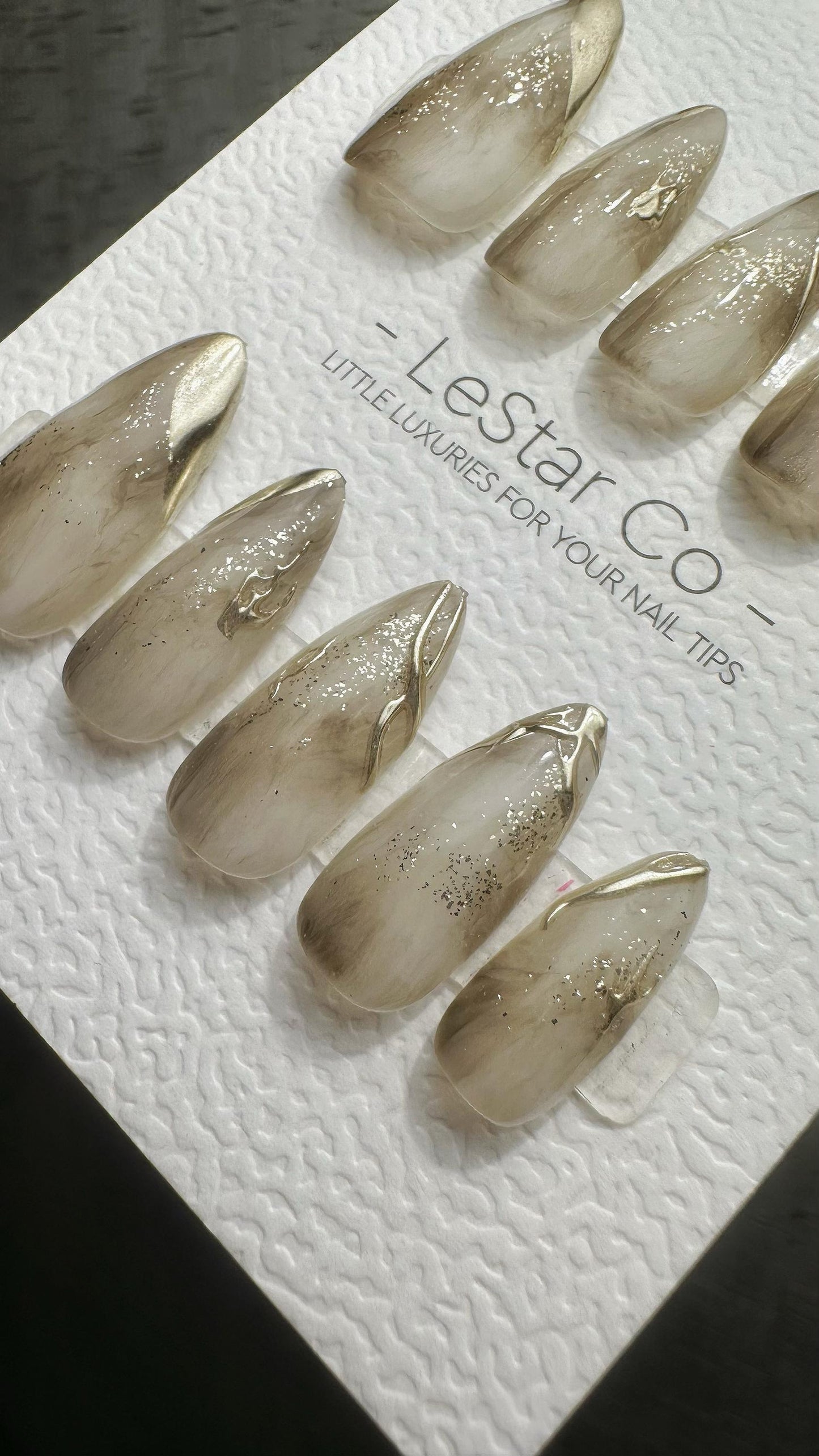 Reusable Gilded Mist Charm | Premium Press on Nails Gel | Fake Nails | Cute Fun Colorful Gel Nail faux nails WM982