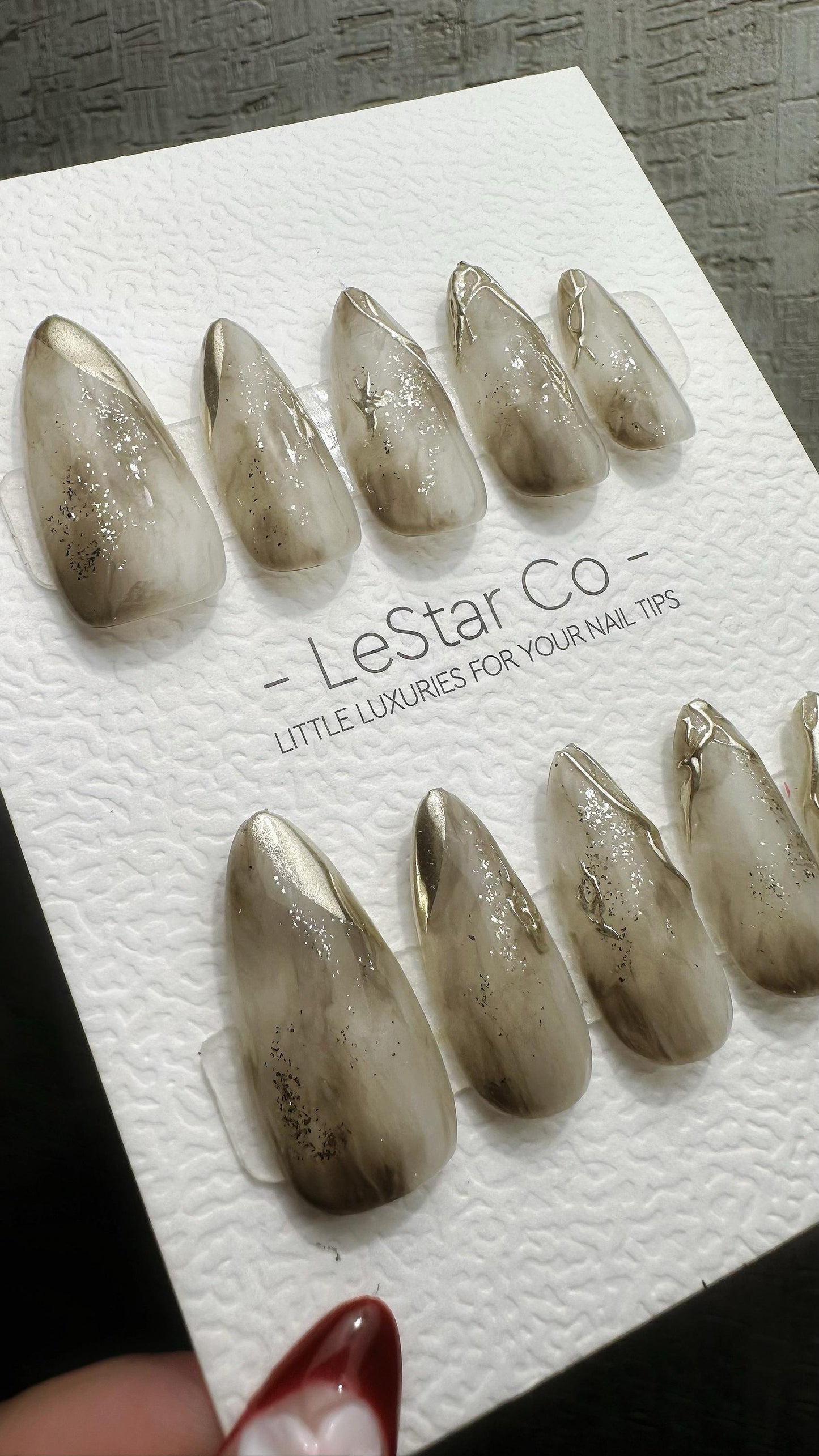 Reusable Gilded Mist Charm | Premium Press on Nails Gel | Fake Nails | Cute Fun Colorful Gel Nail faux nails WM982
