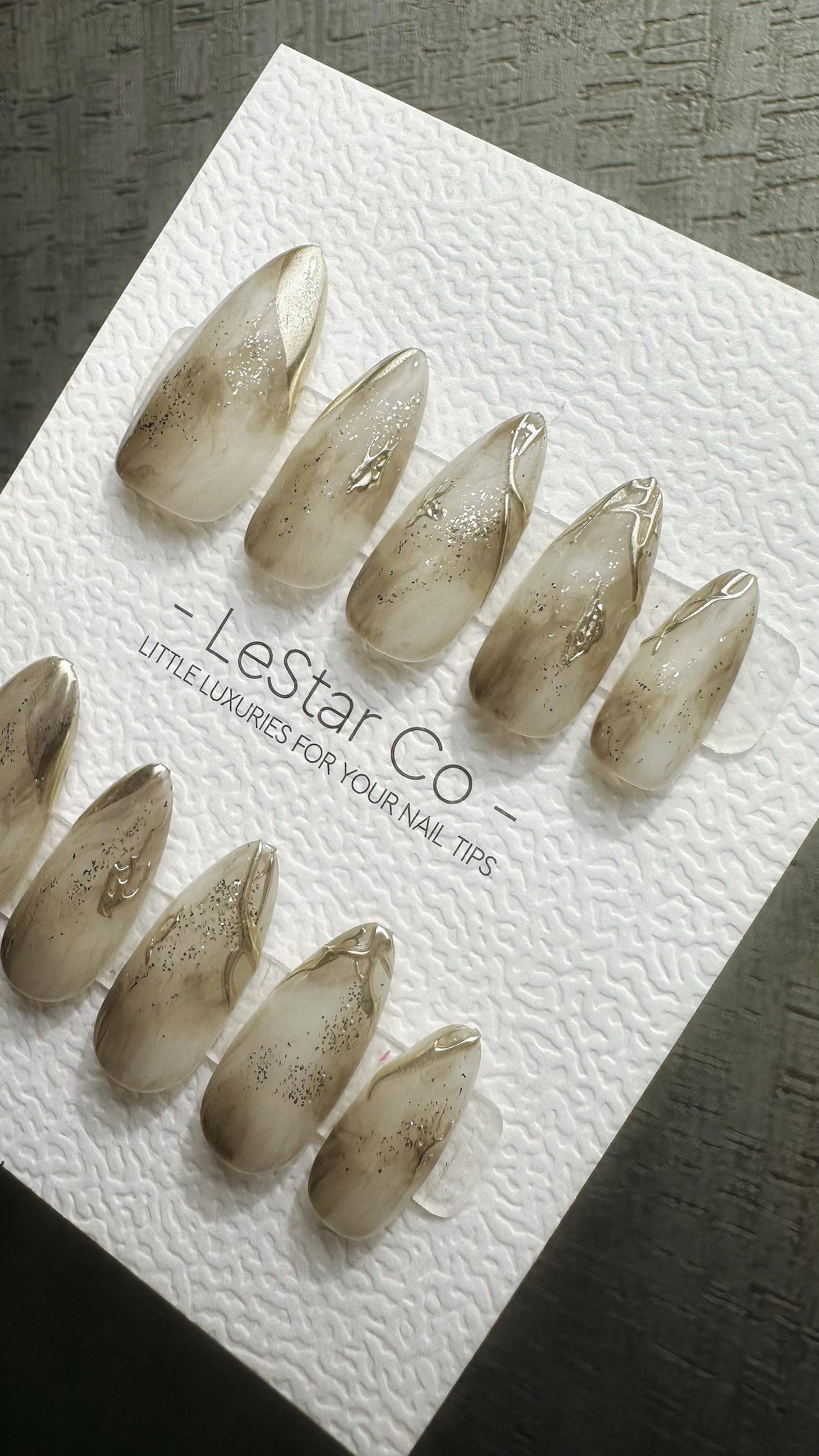 Reusable Gilded Mist Charm | Premium Press on Nails Gel | Fake Nails | Cute Fun Colorful Gel Nail faux nails WM982