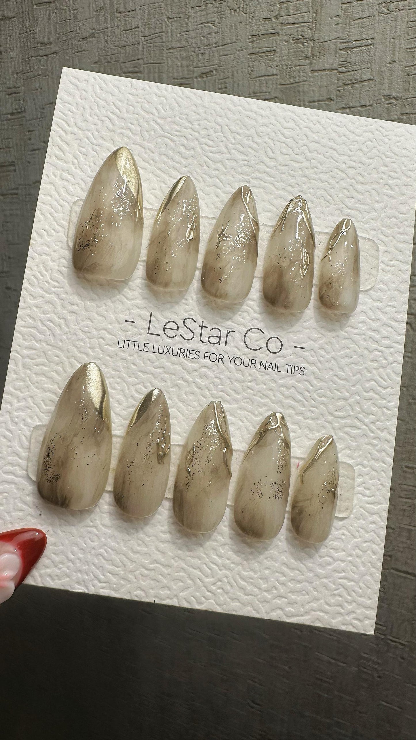 Reusable Gilded Mist Charm | Premium Press on Nails Gel | Fake Nails | Cute Fun Colorful Gel Nail faux nails WM982