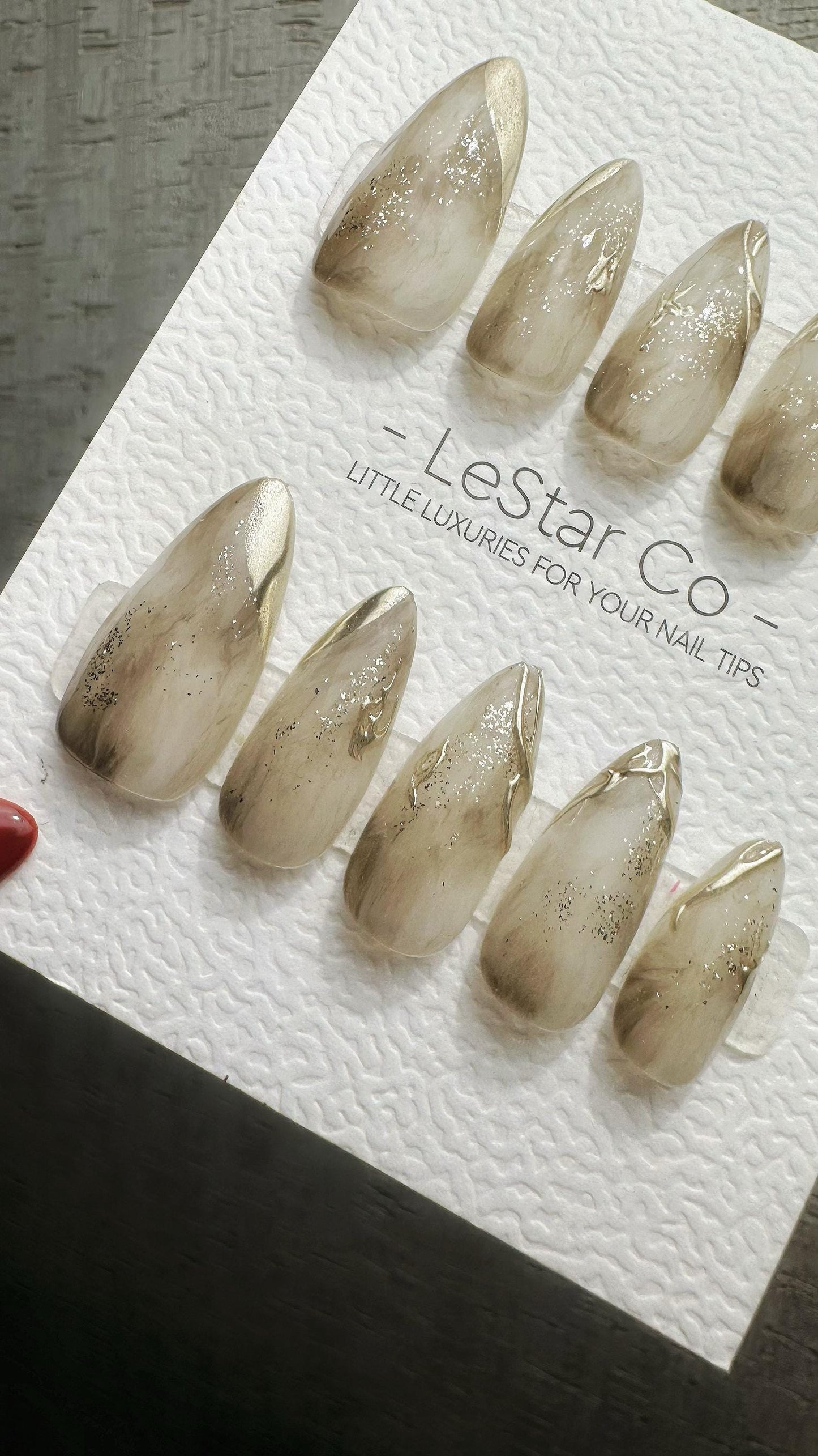 Reusable Gilded Mist Charm | Premium Press on Nails Gel | Fake Nails | Cute Fun Colorful Gel Nail faux nails WM982