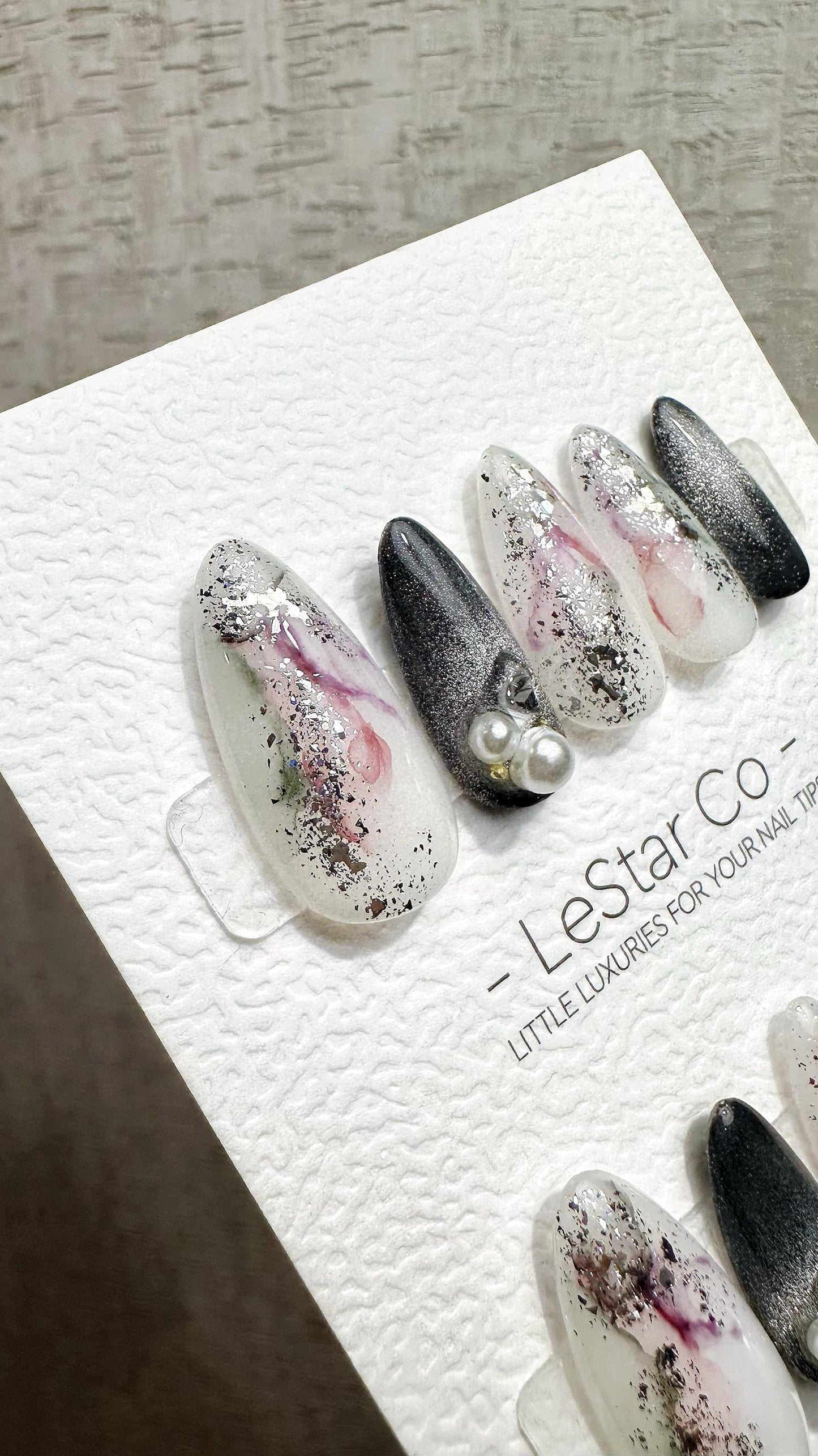 Reusable Frosted Sakura Glow| Premium Press on Nails Gel | Fake Nails | Cute Fun Colorful Gel Nail Artist faux nails QN960