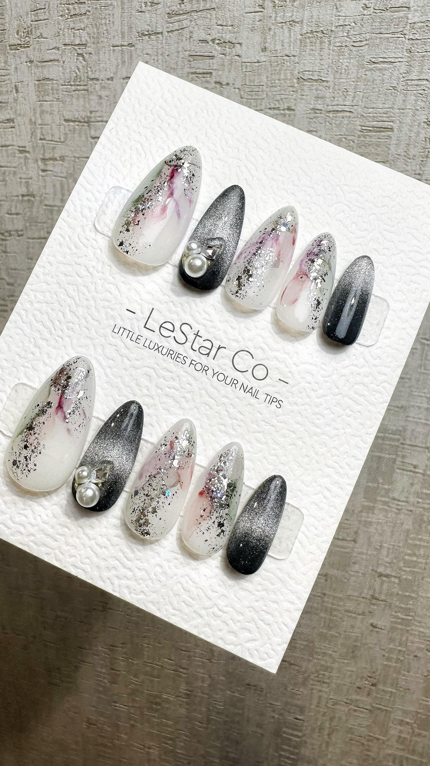 Reusable Frosted Sakura Glow| Premium Press on Nails Gel | Fake Nails | Cute Fun Colorful Gel Nail Artist faux nails QN960