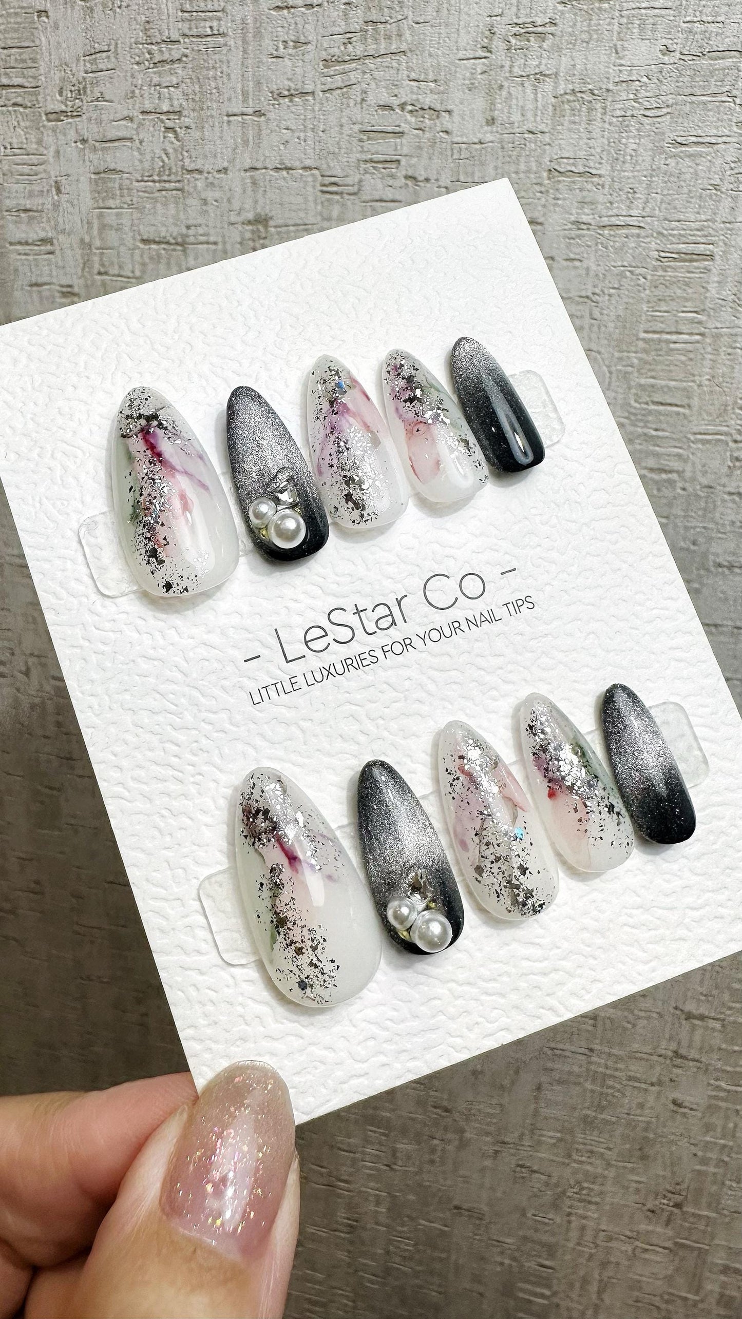 Reusable Frosted Sakura Glow| Premium Press on Nails Gel | Fake Nails | Cute Fun Colorful Gel Nail Artist faux nails QN960