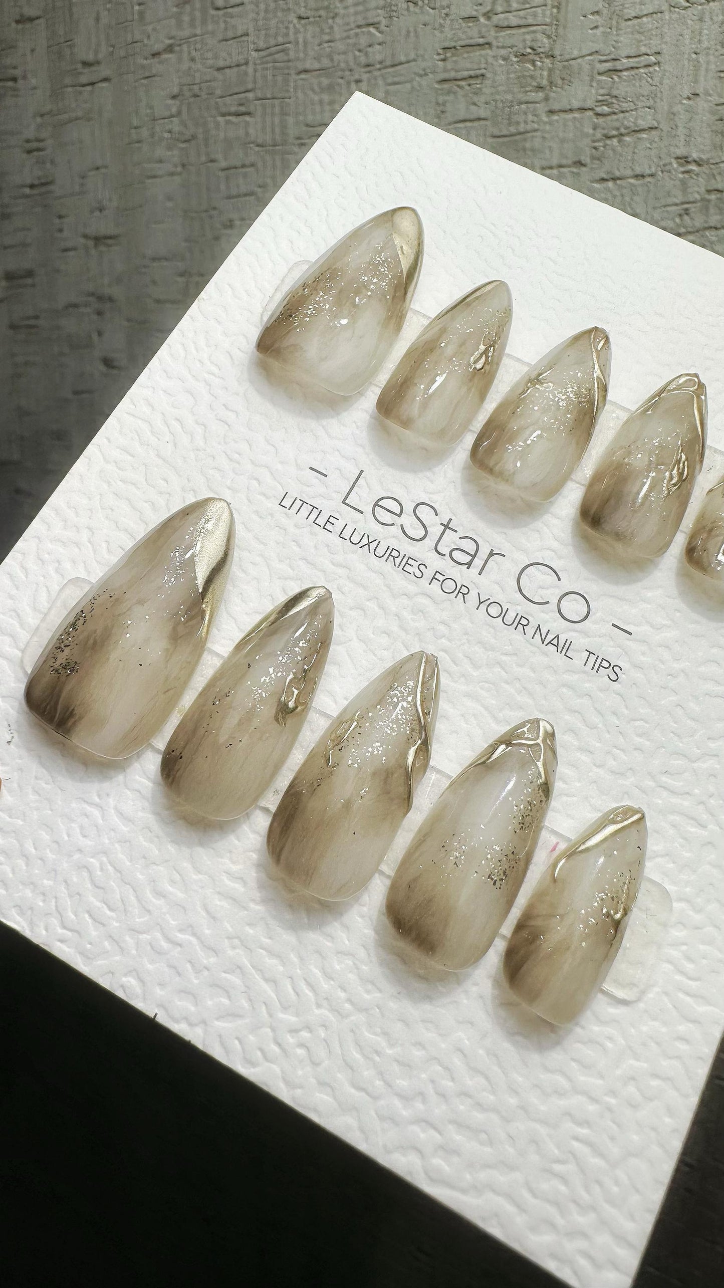 Reusable Gilded Mist Charm | Premium Press on Nails Gel | Fake Nails | Cute Fun Colorful Gel Nail faux nails WM982